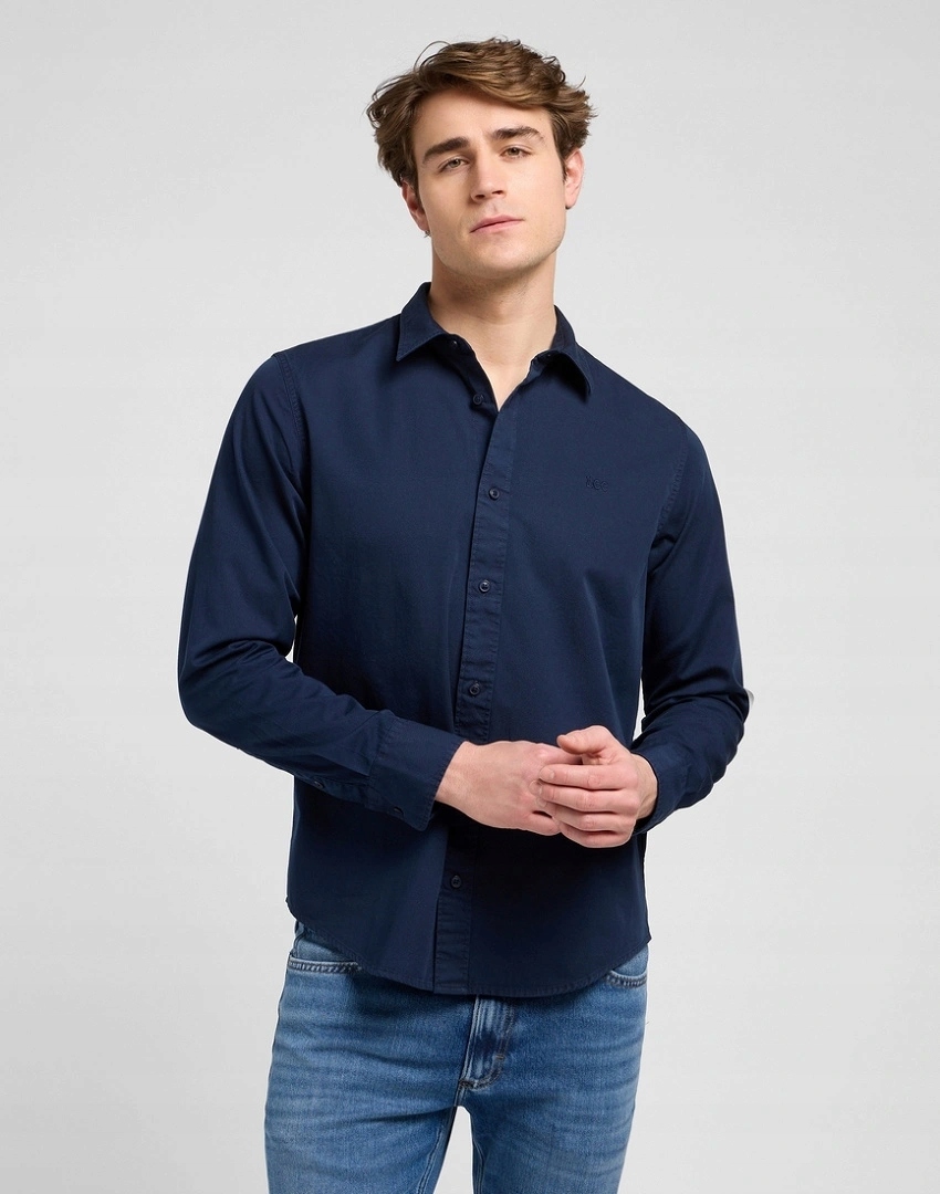 Pánská hladká košile Lee Patch Shirt Rivet Navy 112370547 L