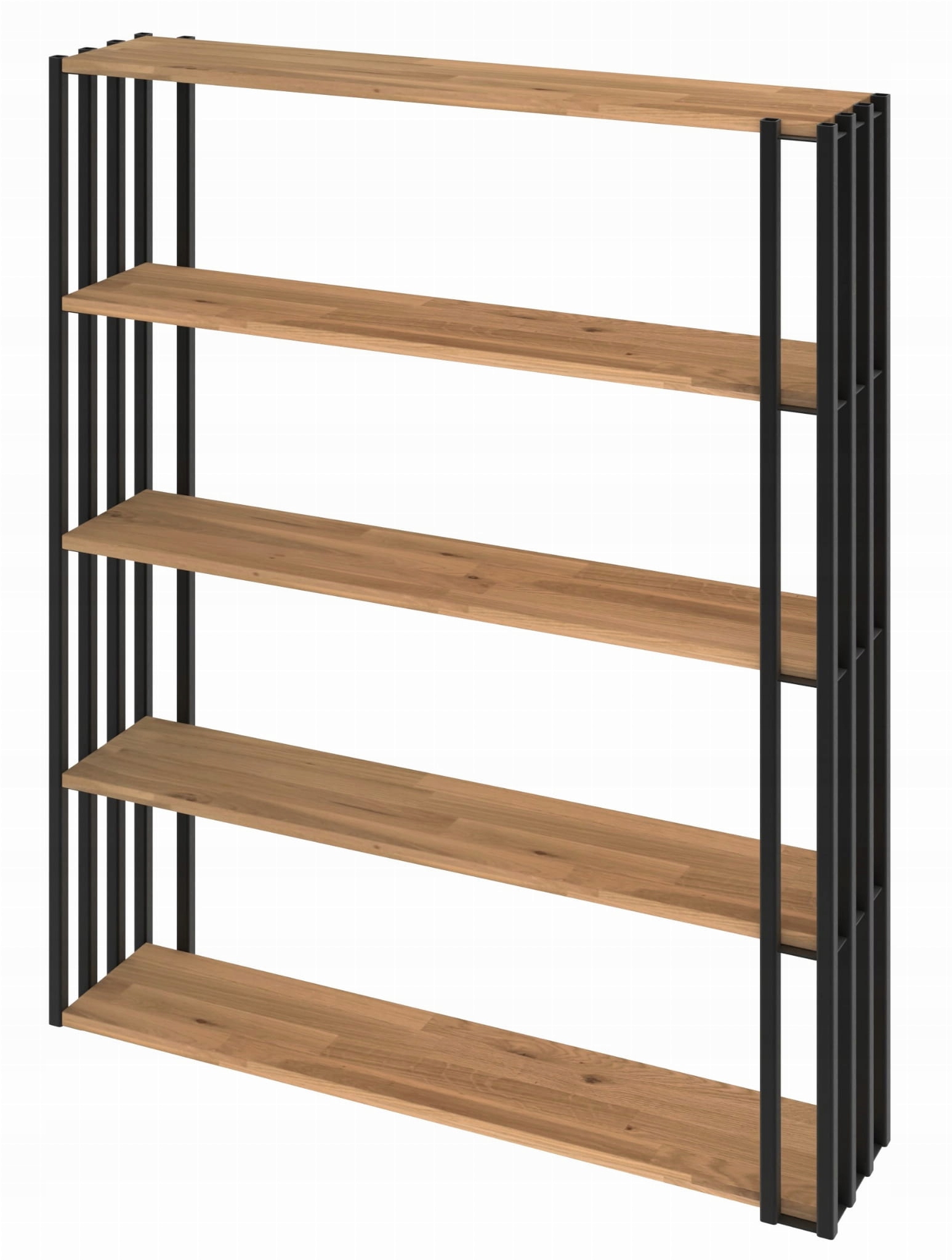 Regál z kovu a dubového dřeva Malaga Loft 122x84x20 cm D5