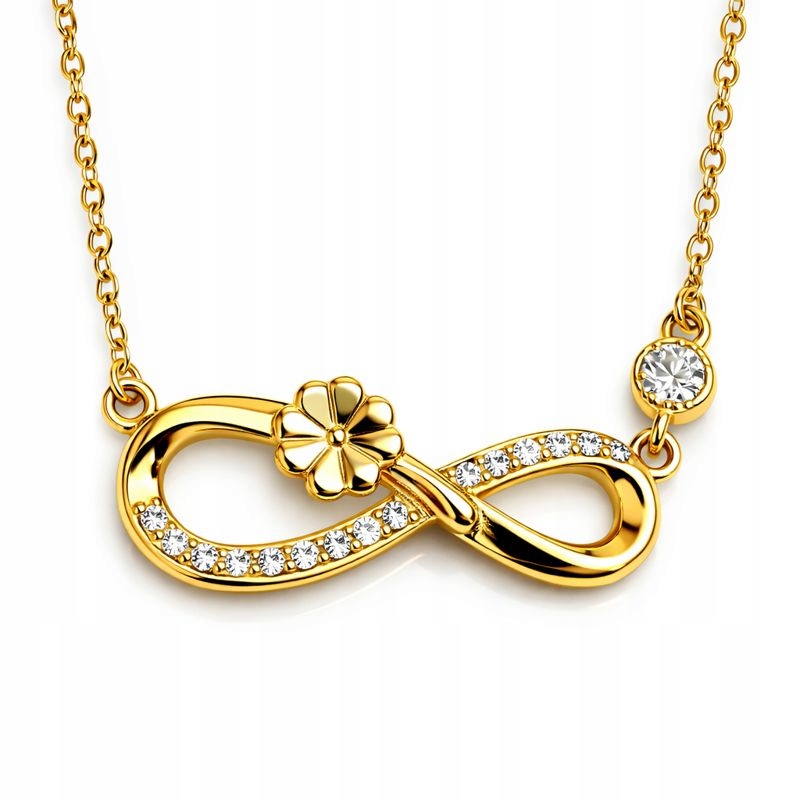 Dámský náhrdelník stříbro pozlacený znak nekonečna stříbro 925