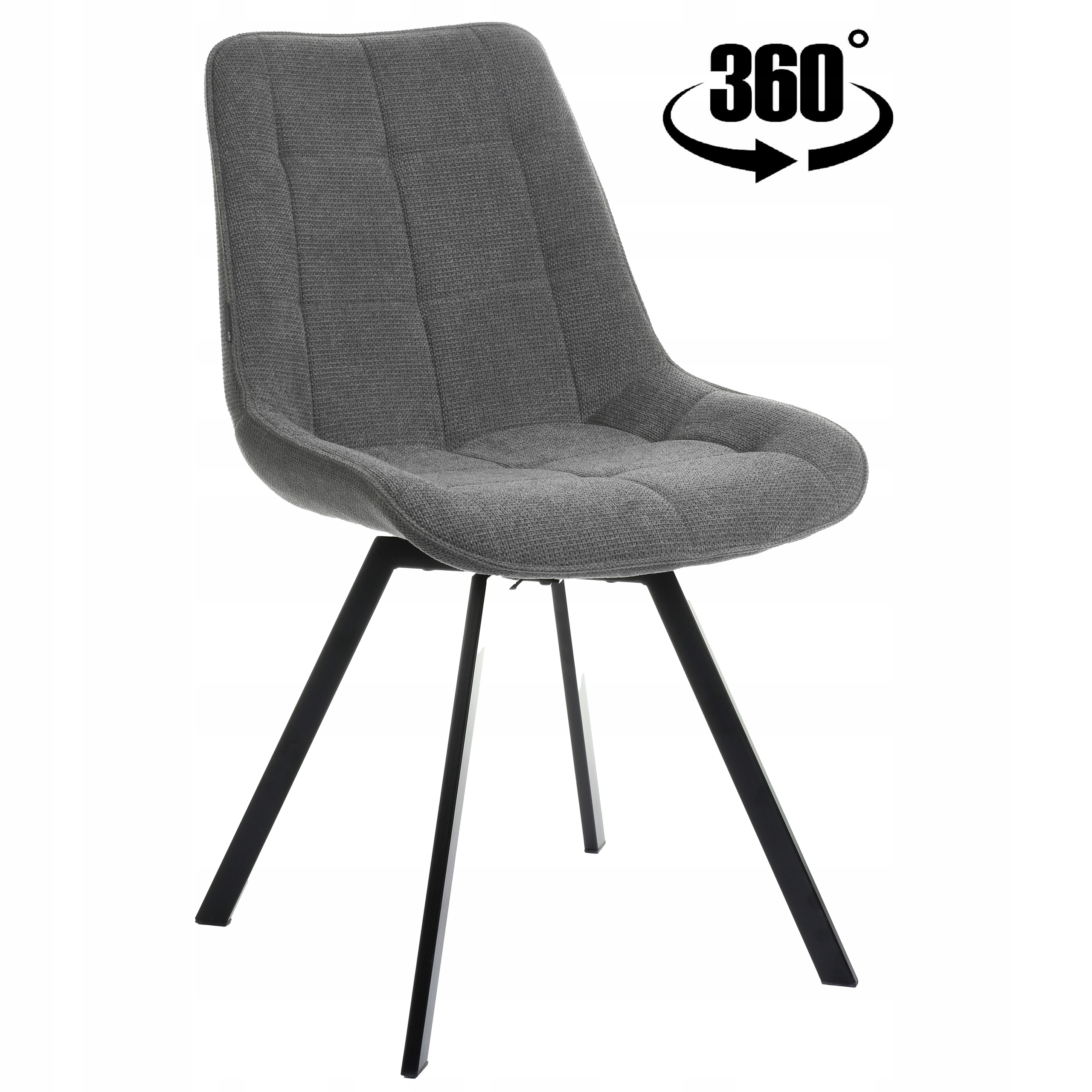 Krzesło obrotowe tapicerowane szare do salonu kuchni jadalni biura Lapo