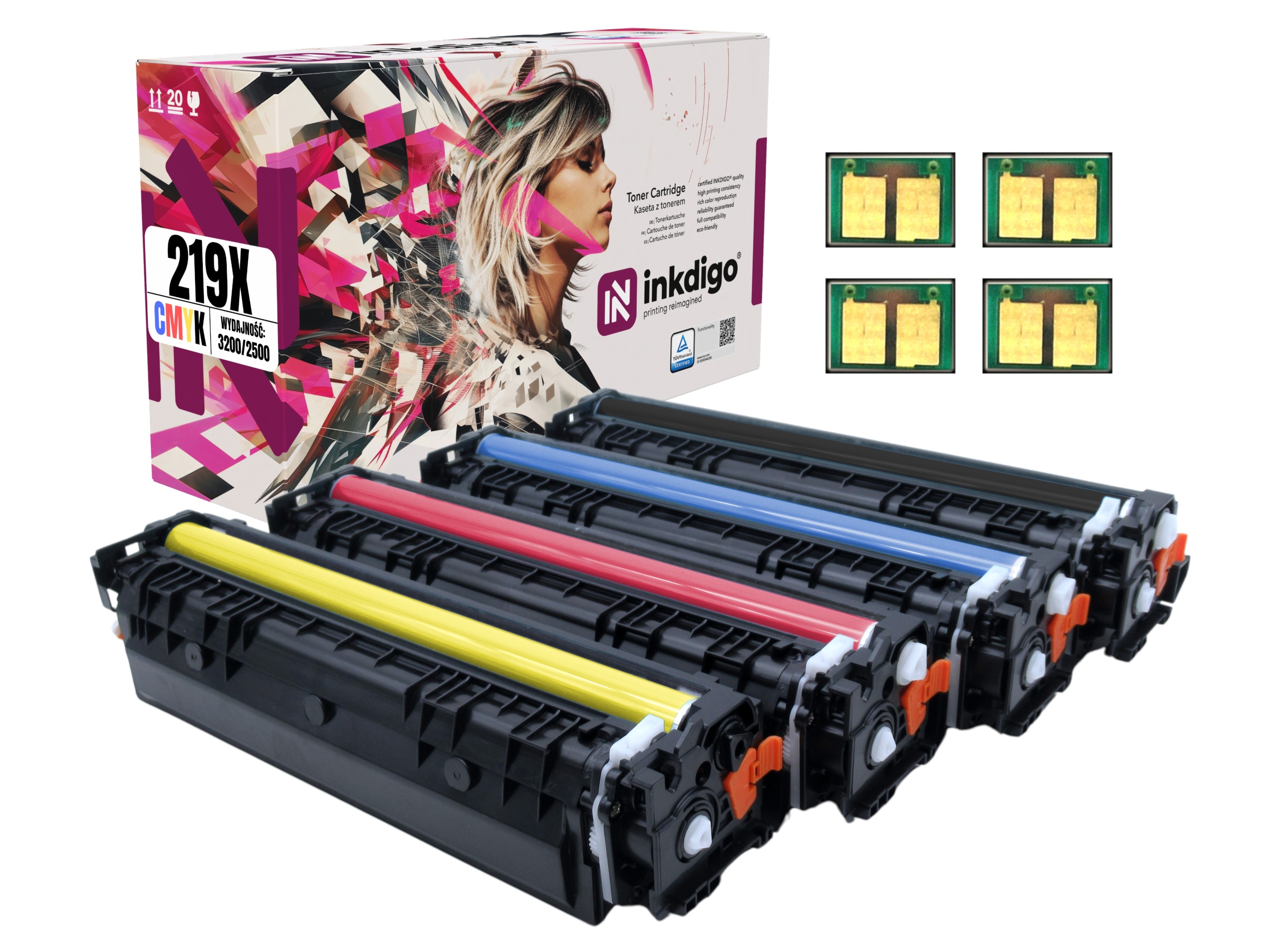 4x Toner Zamiennik W2190X-93X Z Chipem Do Hp Color Laserjet Pro 3302sdw