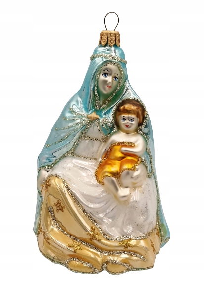 BOMBKI CHOINKOWE SZKLANE Matka boska12cm