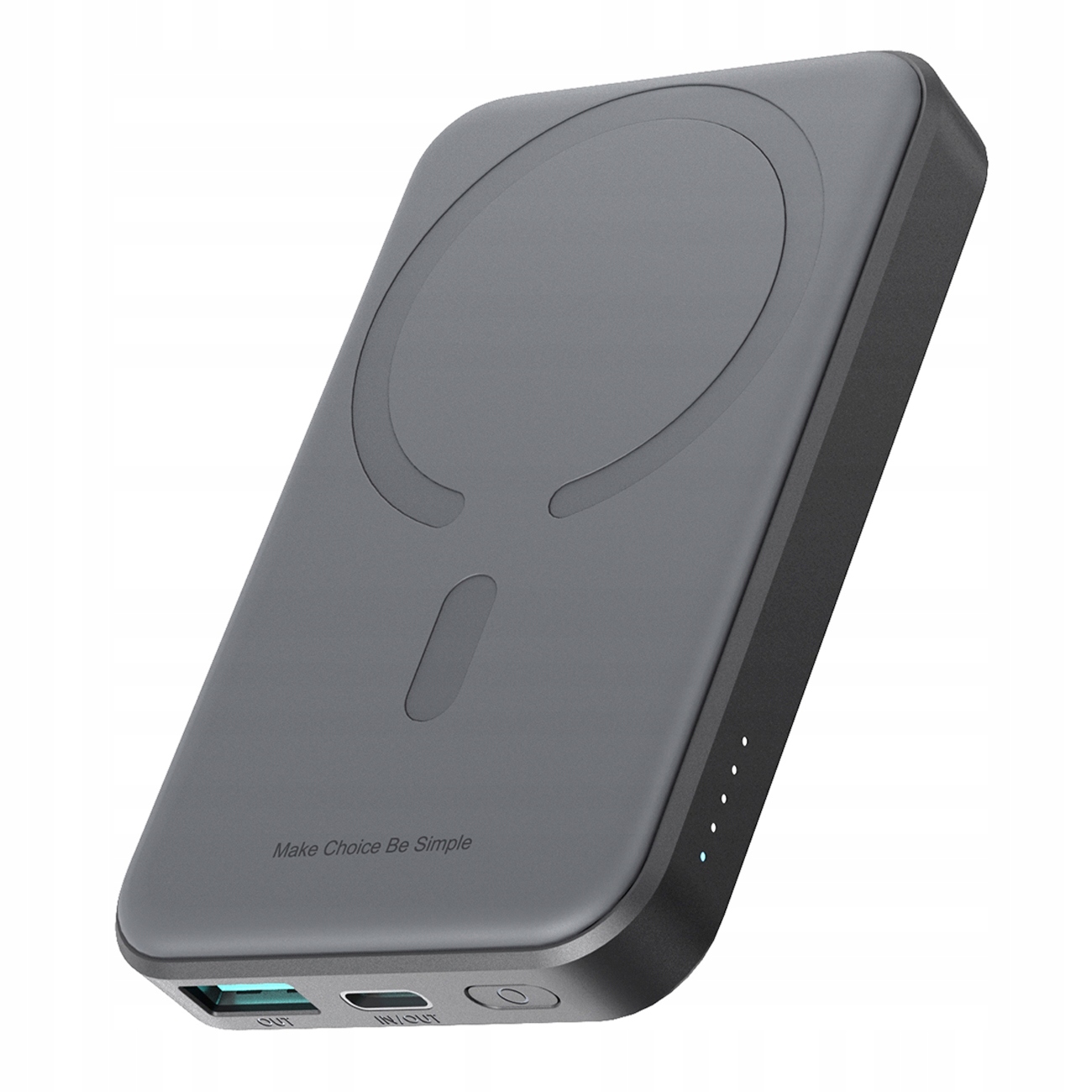 Indukční powerbanka 5000 mAh Usb-a Usb-c 20 W s kabelem Usb-c černá