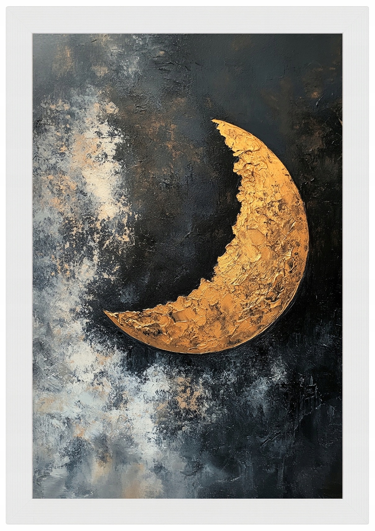 Plakát Rámeček Dřevěný Abstrakce Nebo Noc Nov Měsíc Louna Vesmír 40x60