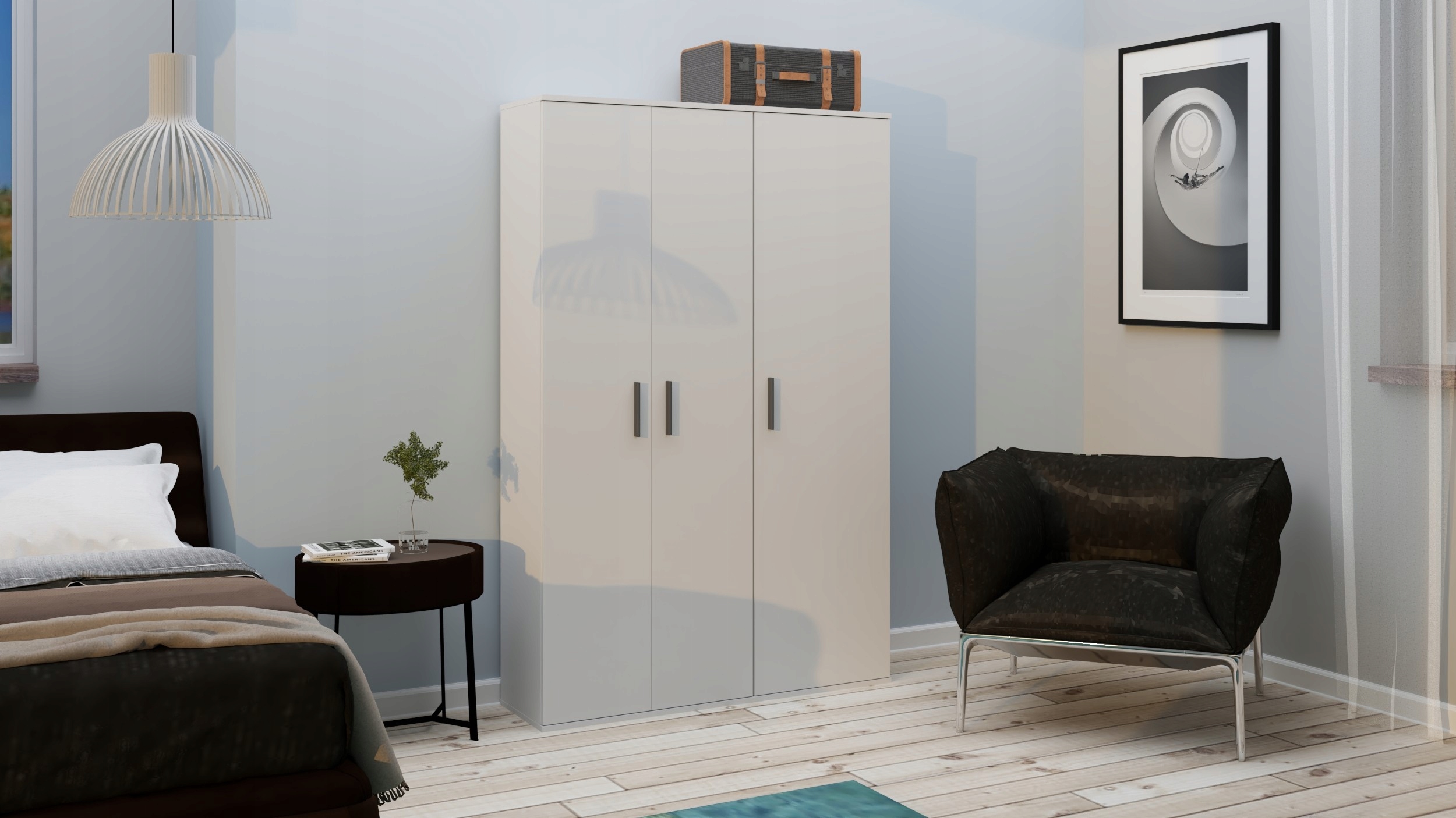 SZAFA JEDNODRZWIOWA BIAŁA Z PÓŁKAMI 50 CM Marka Intermeble