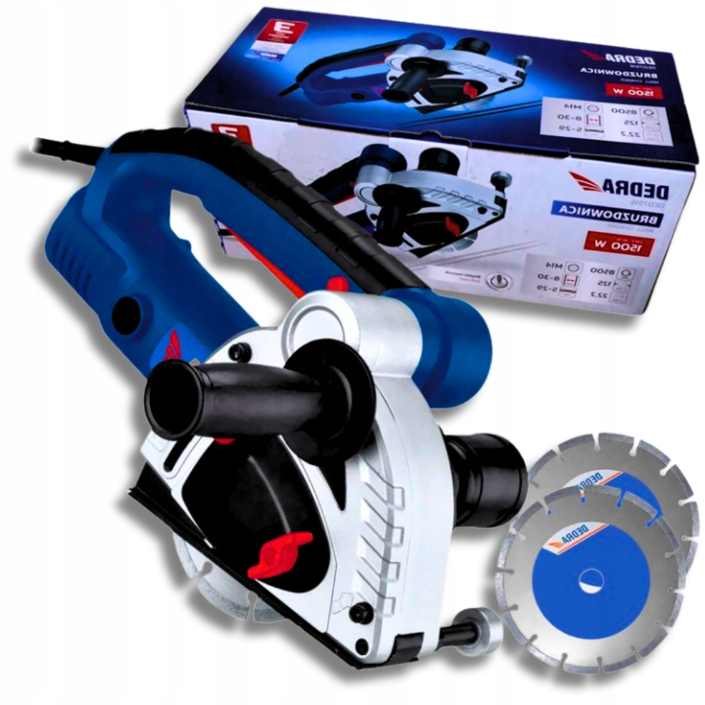 Silná elektrická frézka Dedra 1500 W betonu, frézka +2 Kotouče