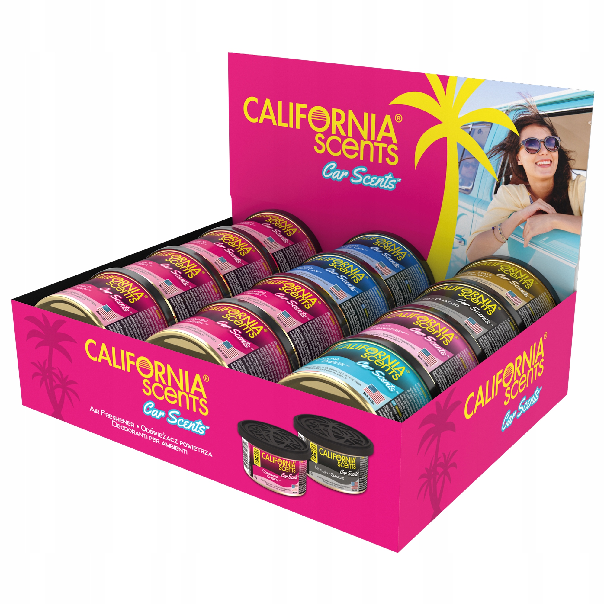 CALIFORNIA SCENTS DISPLAY MIX 12 SZT. Puszki 42g