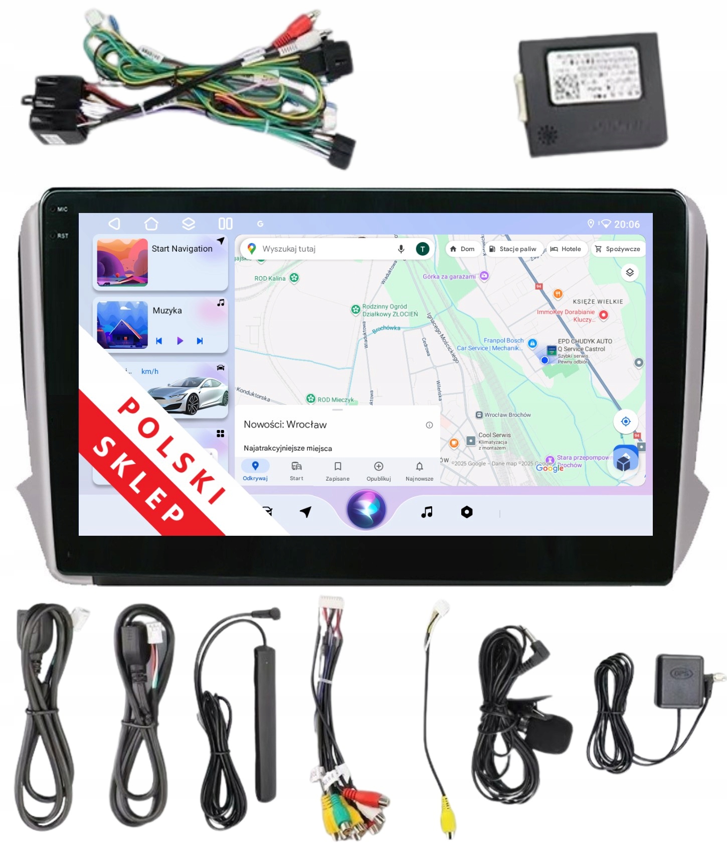 Rádio 2DIN Navigace Android Peugeot 208 3/32 Gb Dsp Carplay Lte