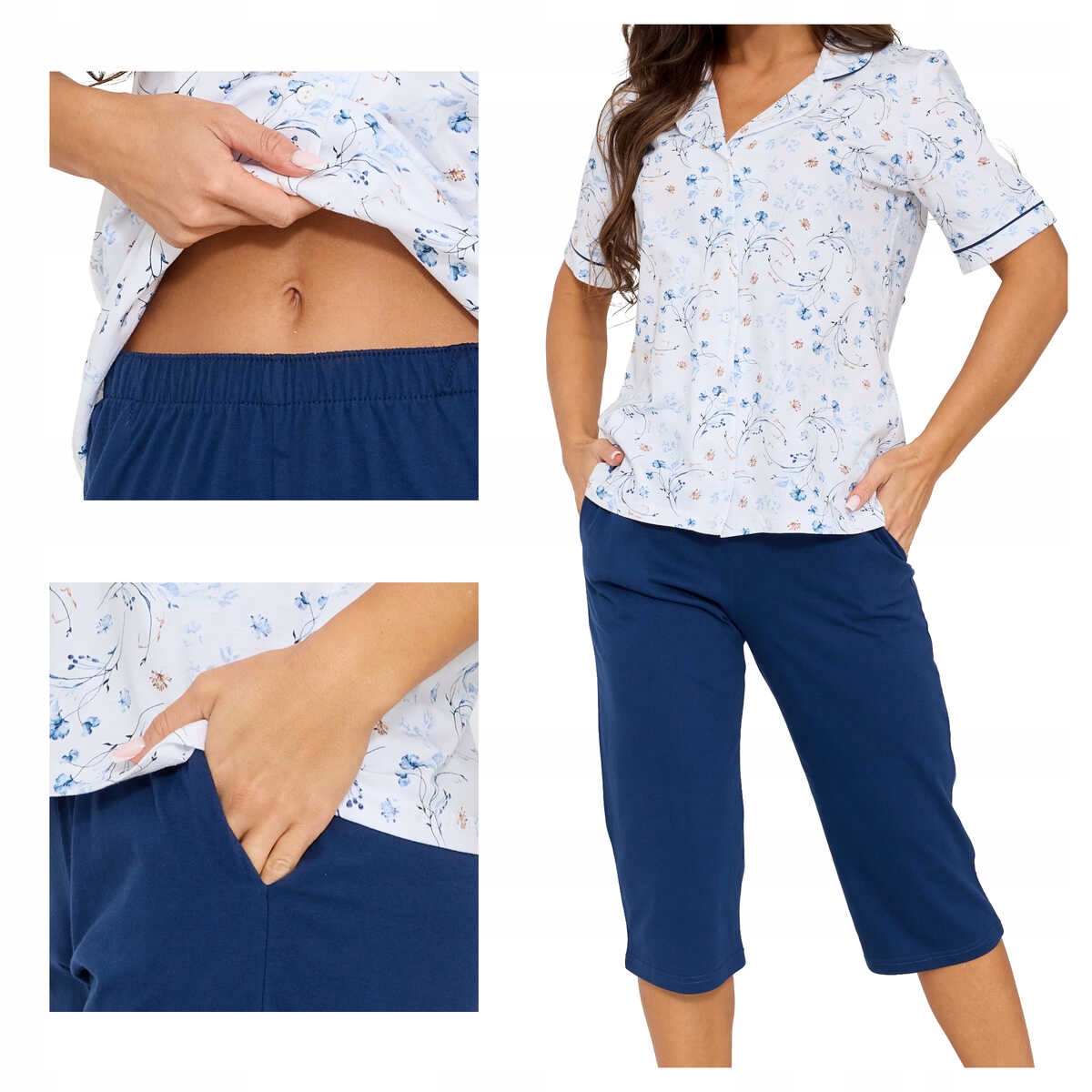 Cornette Dámské bavlněné pyžamo s krátkým rukávem Yvonne 347/347 L