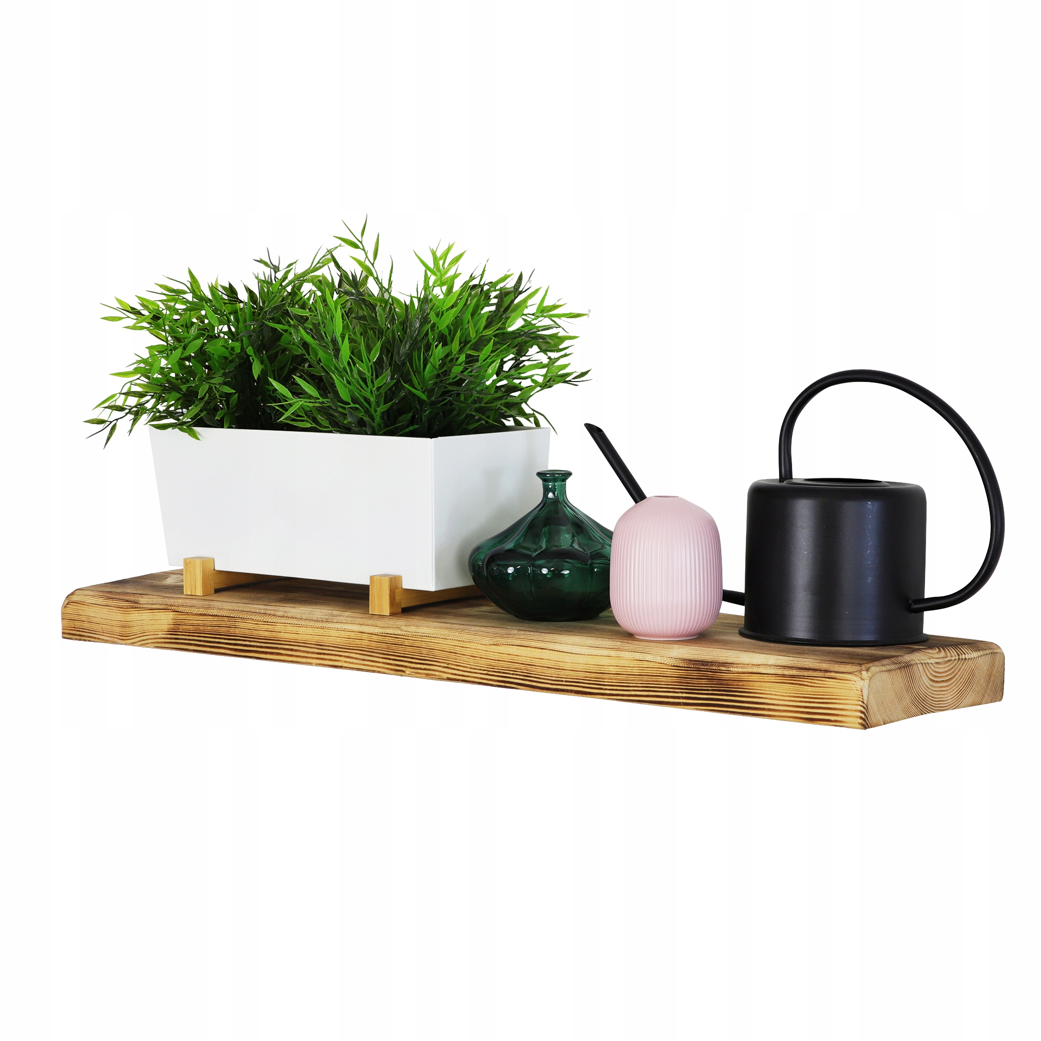 Półka drewniana półka przyścienna półka przyścienna opalana wisząca Loft