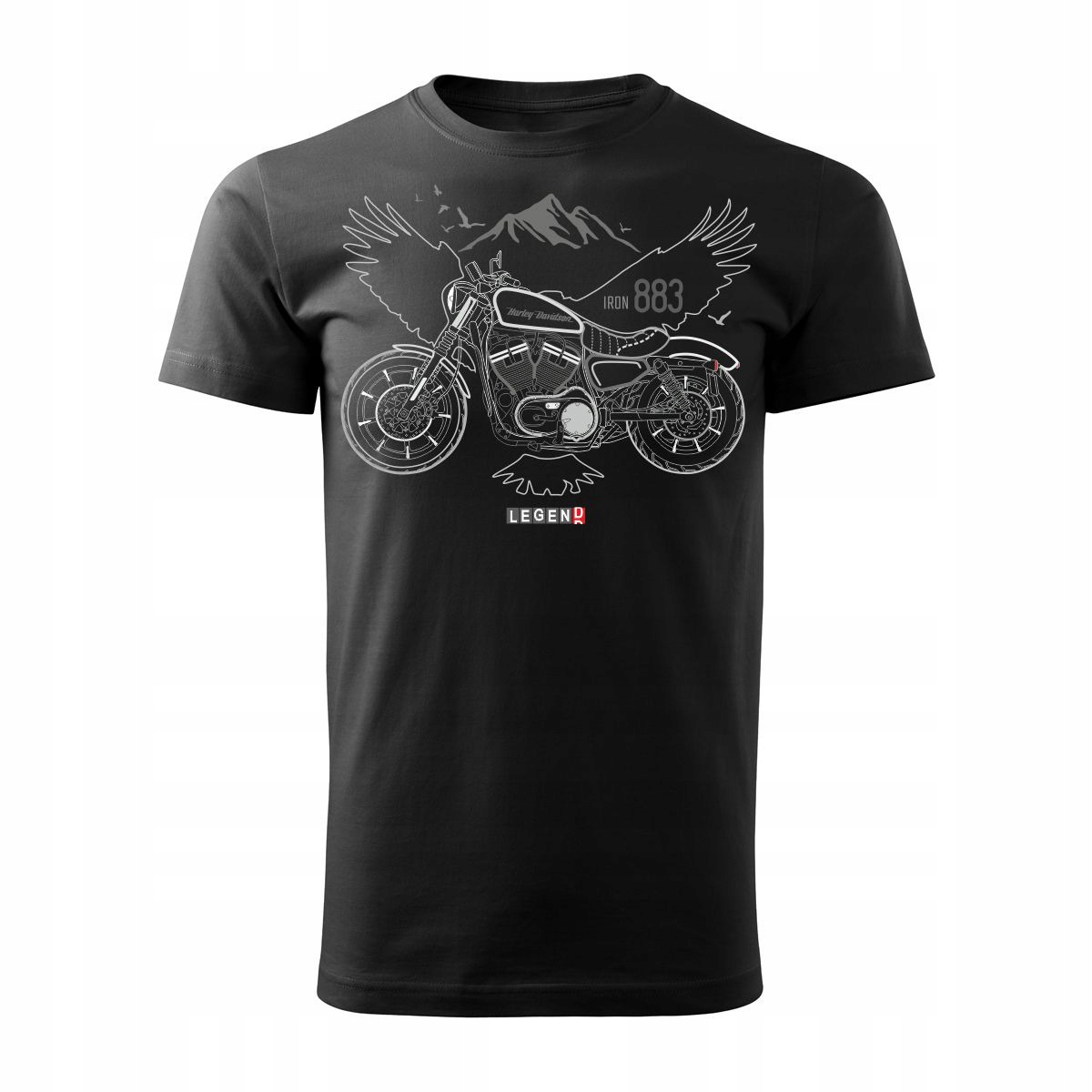 Moto tričko na motorku Harley Iron 883 s motorkou ako darček