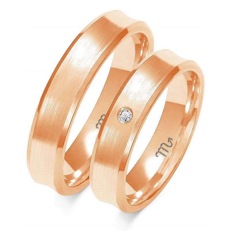 Zlaté snubní prsteny na svatba pro pár 14K 585, rok 29 30 31, moderní módní vzor