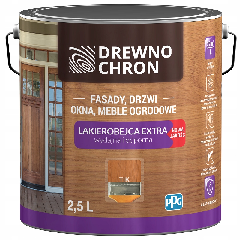 Drewnochron Lakierobejca do drewna Wydajna do drewna Ochronna Extra tik 2,5