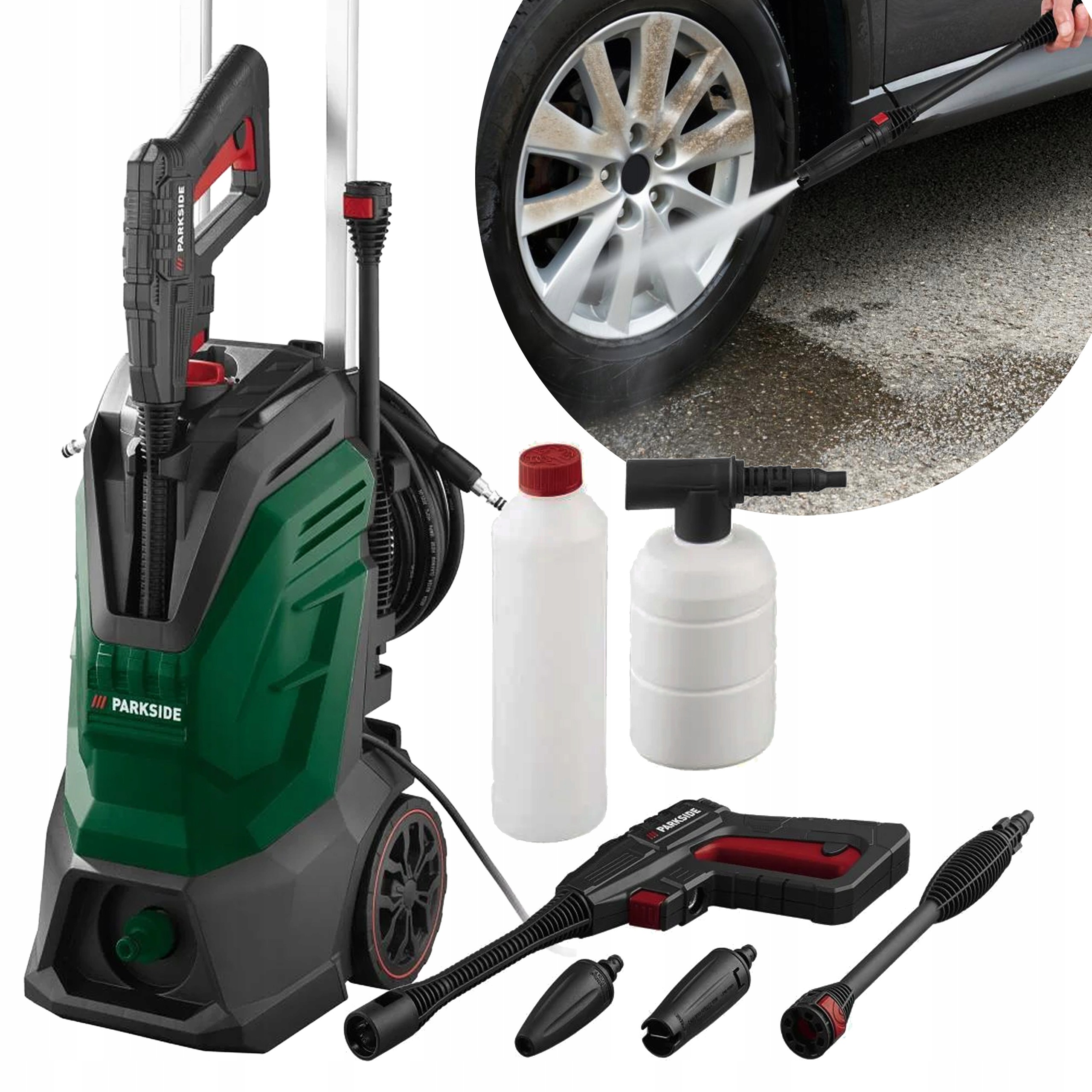 Myjka Wysokociśnieniowa Parkside Phd 135 H7 1800W 135 Bar Wąż 7m Pianownica
