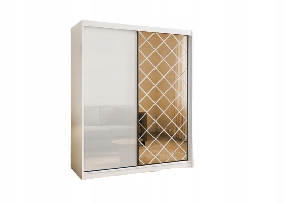 Moderní Skříň Na Oblečení Se Zrcadlem Caro 200 Bílá