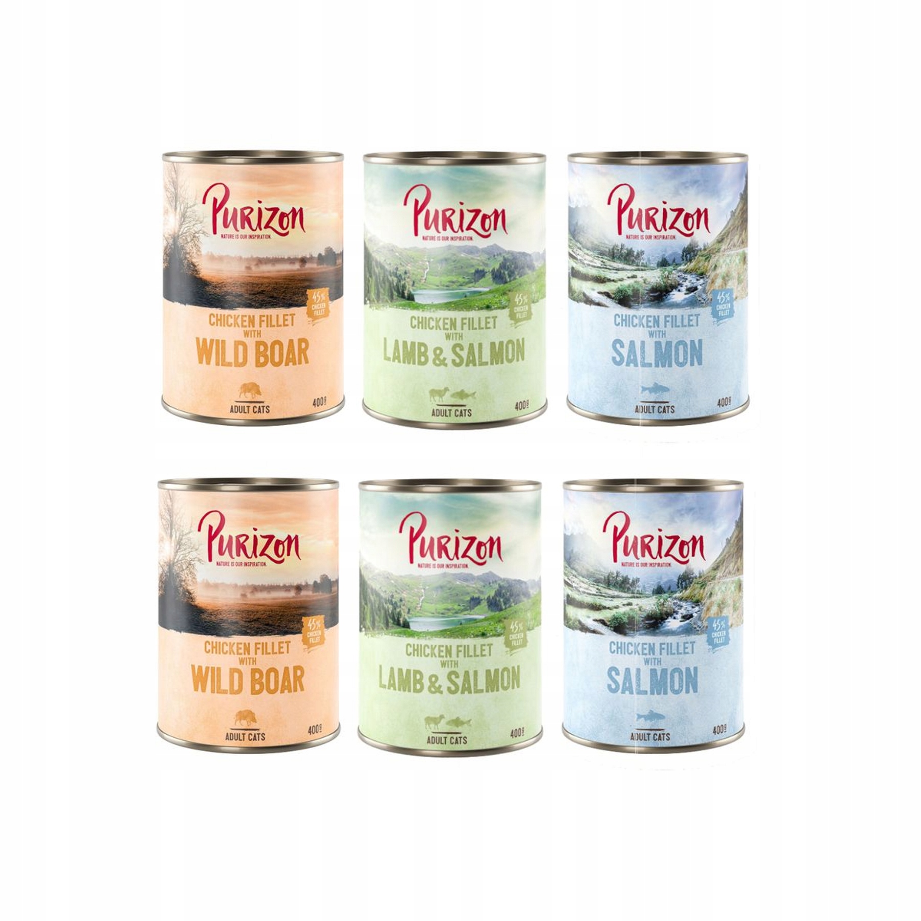 Purizon Adult Mix chutí v sadě 6 x 400 g Krmivo mokré pro kočky