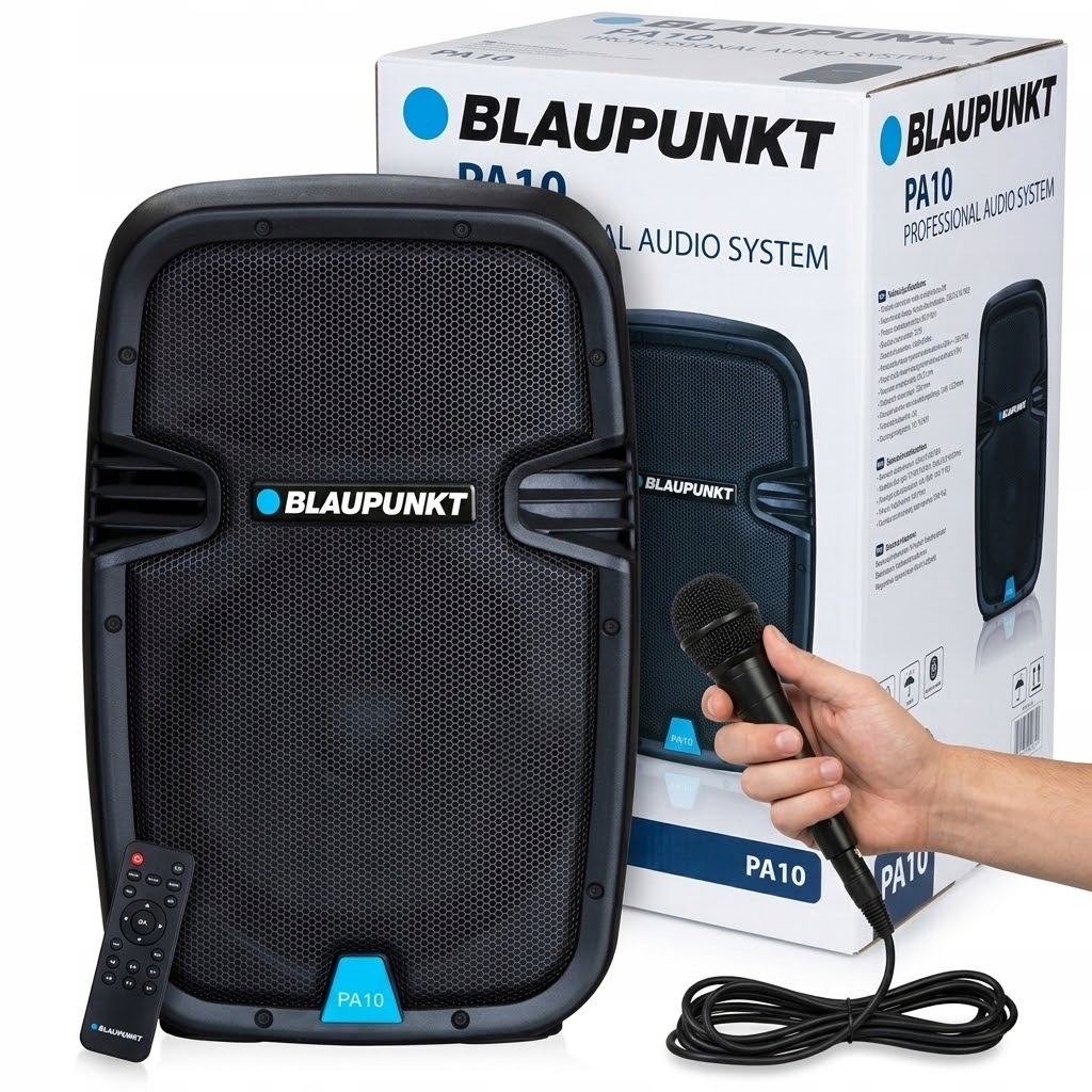 Kolumna Aktywna Blaupunkt PA10 Bluetooth Karaoke Akumulator Pilot Mikrofon