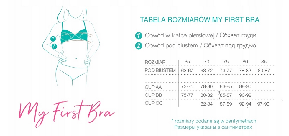 Key biustonosz dla nastolatek 70 CC push up biały Zapięcie zapięcie z tyłu