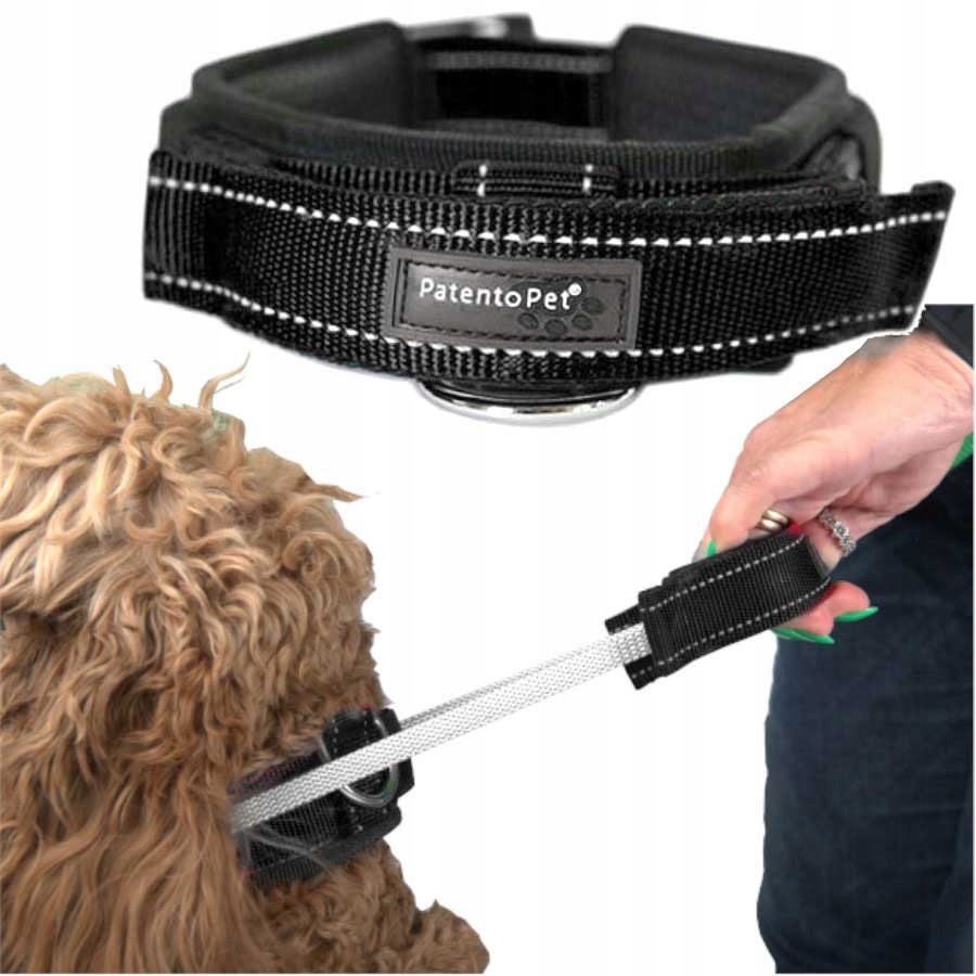 Levně Materiálový obojek pro psa s odrazkou Patento Pet, velikost L