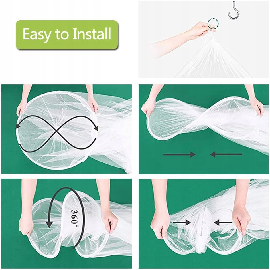 MOSKITIERA NA ŁÓŻKO LEŻAK OGRODOWY DO SYPIALNI OGRODU NA GRILL PODWIESZANA Stan opakowania oryginalne