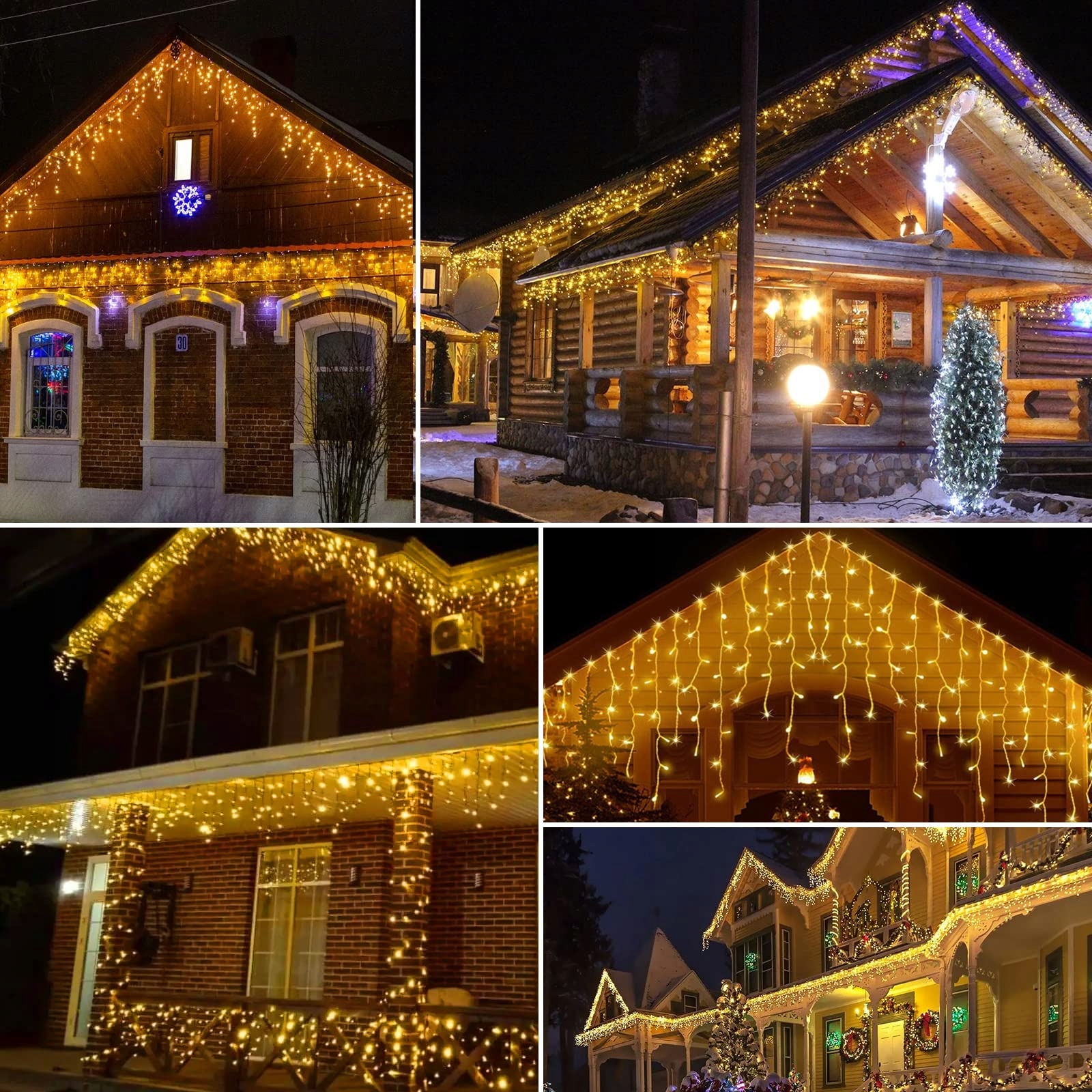 CERIAL KURTYNA ŚWIETLNA ZEWNĘTRZNA ŚWIETLNA LAMPKI CIEPŁE BIAŁE 20M 540LED — miniatura 6