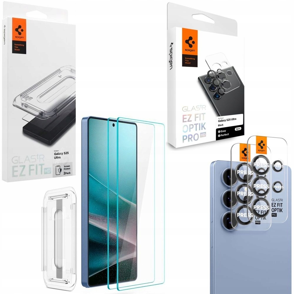 Set Spigen Ez Fit Sklo Rychlé Kryt fotoaparátu pro Galaxy S25 Ultra