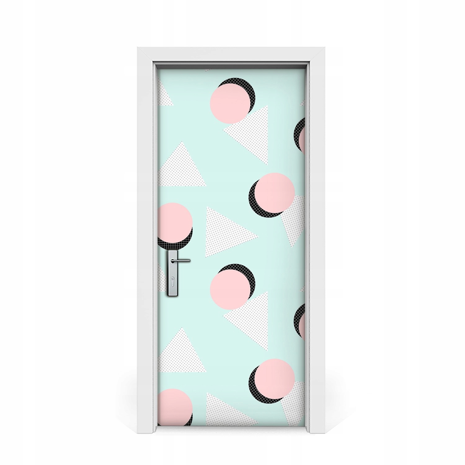 

Naklejka na drzwi Retro koła i trójkąty 85x205