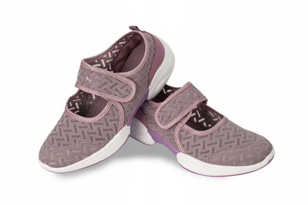 BALERINY ZAPINANE NA RZEP DAMSKIE TENISÓWKI RÓŻOWE