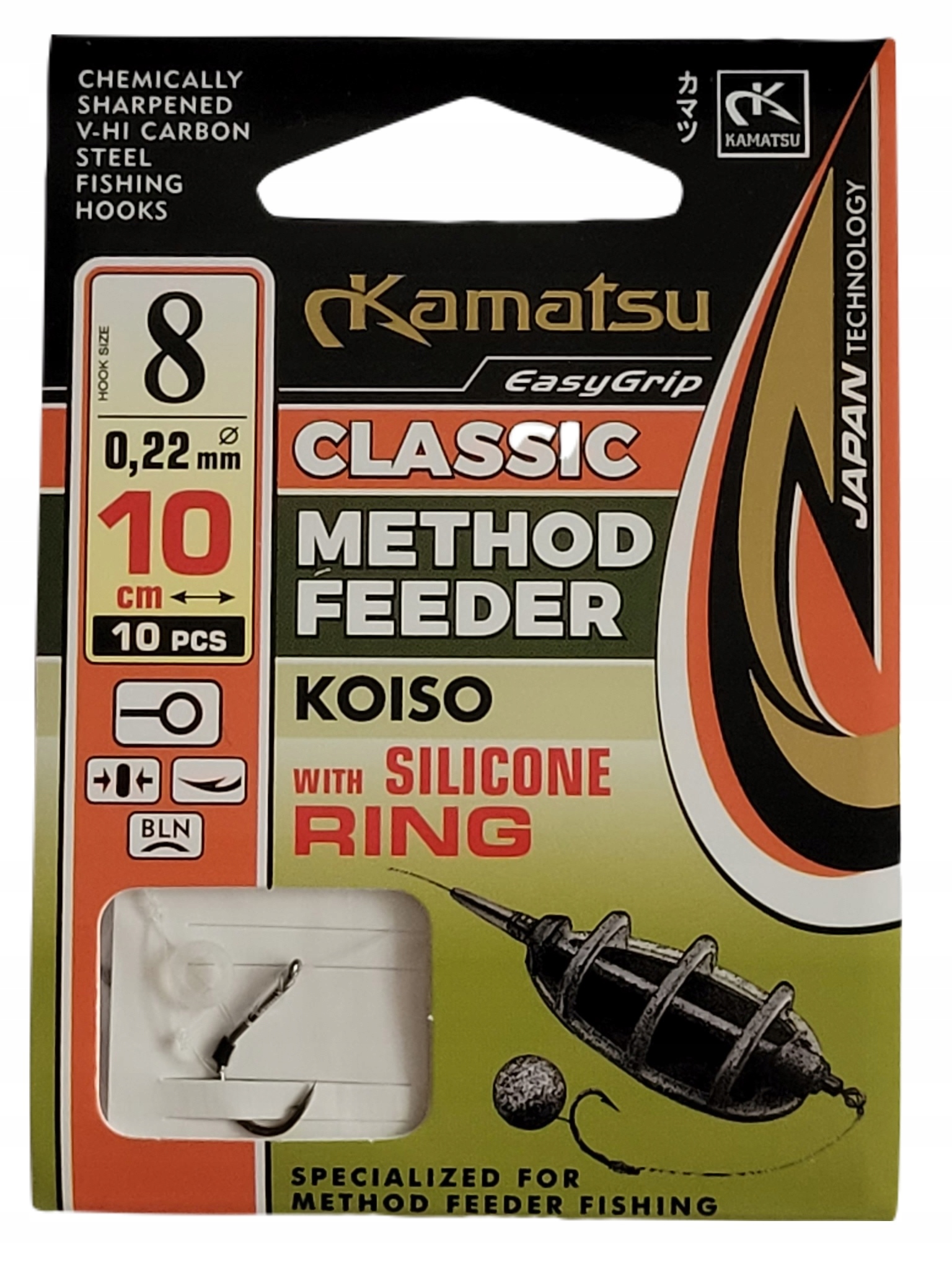 Haczyki Kamatsu Koiso Method Feeder z gumką 8