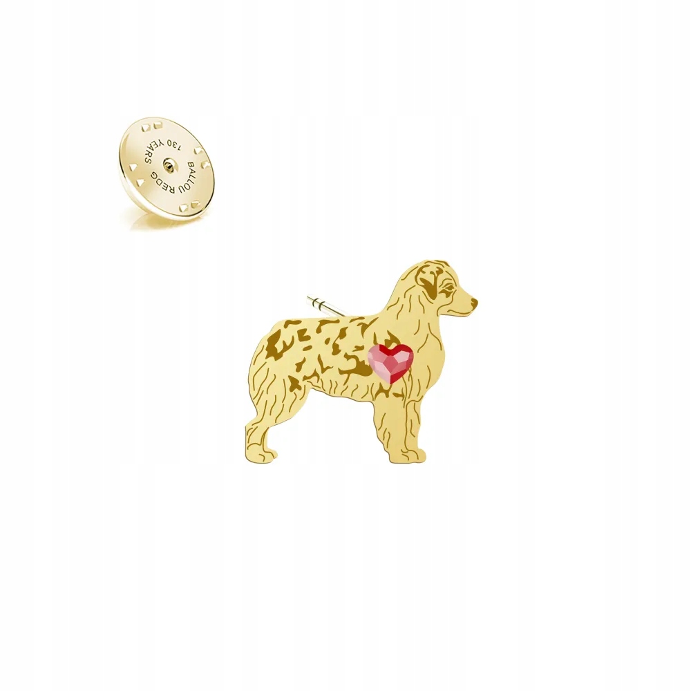 Odznak Zlatá 925 s psem Miniaturní americký ovčák Žena přání