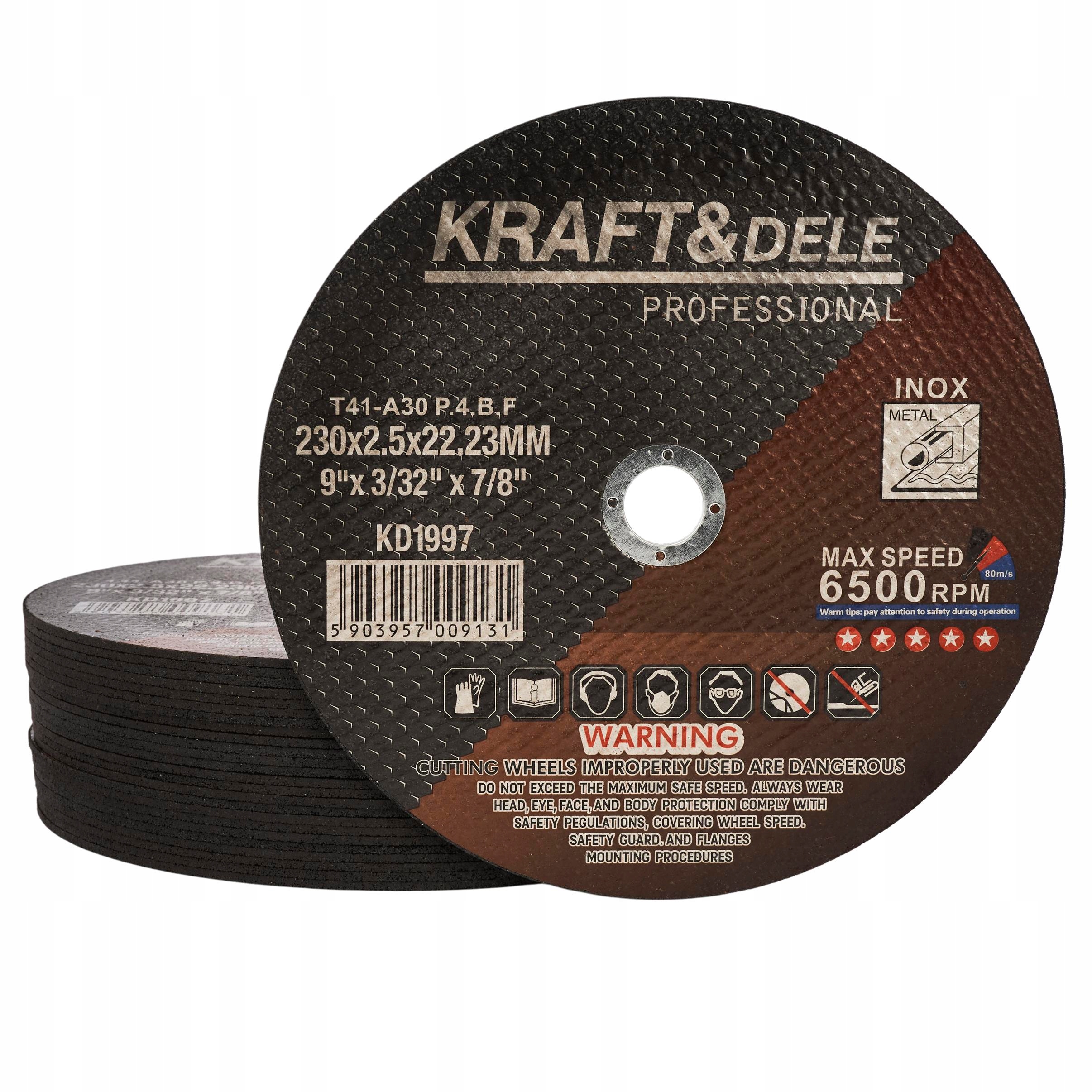 Tarcza Tarcze Do Cięcia Metalu Stali Zestaw 25SZT 230x2,5mm Dysk Inox Mocne