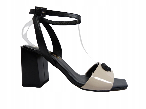 Elegance sandály na podpatku ozdoba Versac stabilní, pohodlné, elegantní Karino 37