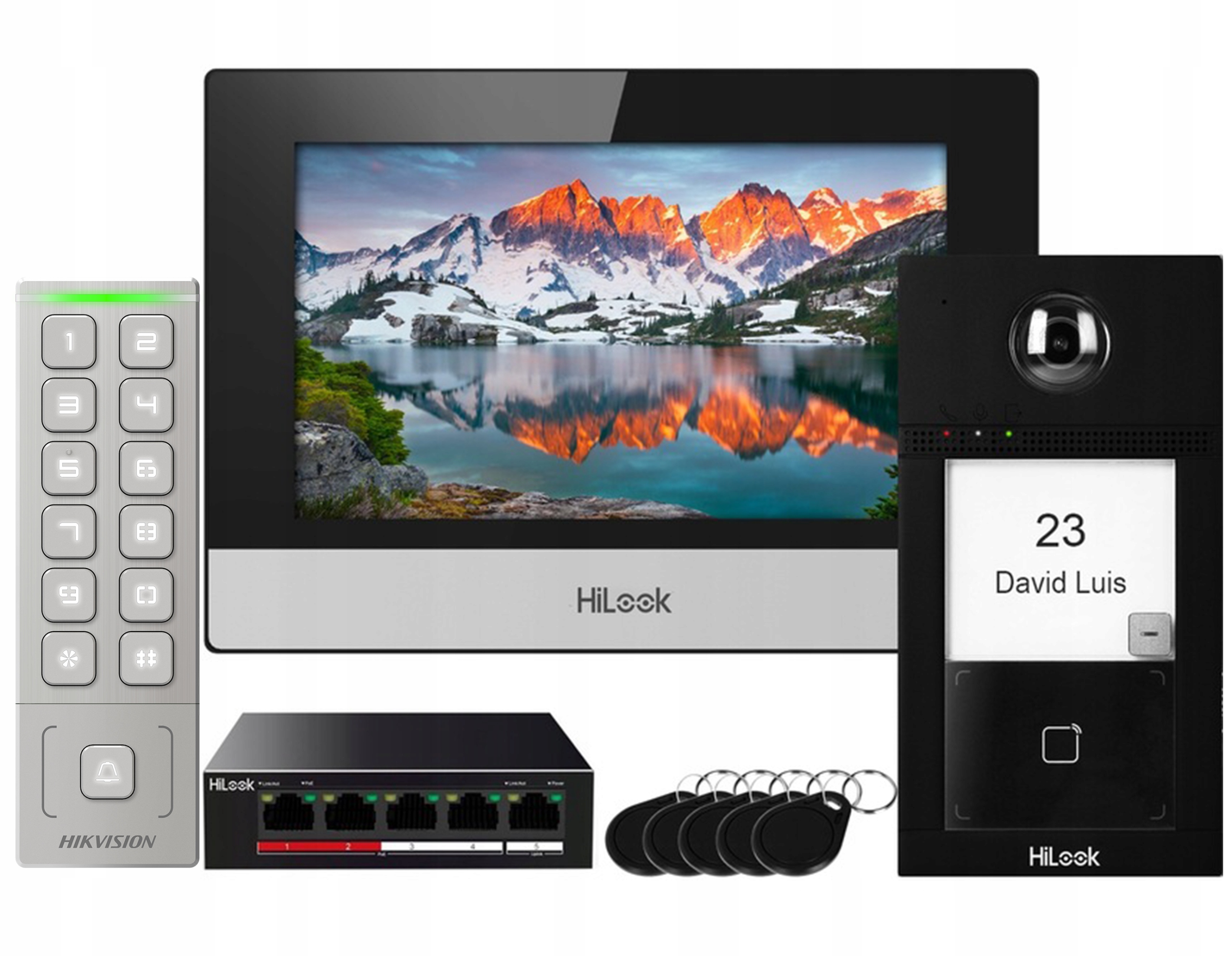 Videovrátnik WiFi HiLook Ip-vis-pro Brána Šifrovač Kód Pin