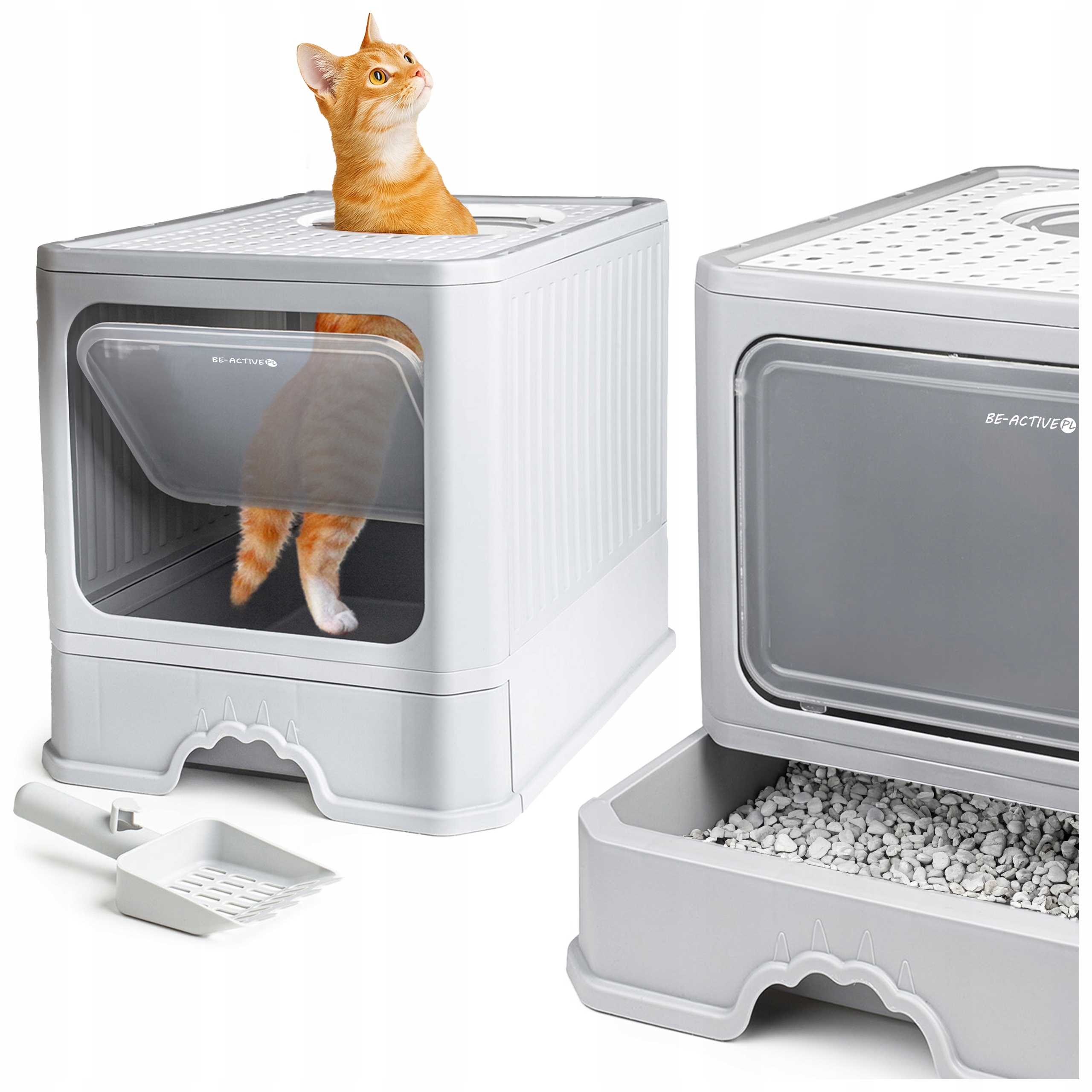 Kuweta Dla Kota Z Szufladą Zamknięta Duża Kryta Na Żwirek Toaleta Łopatka