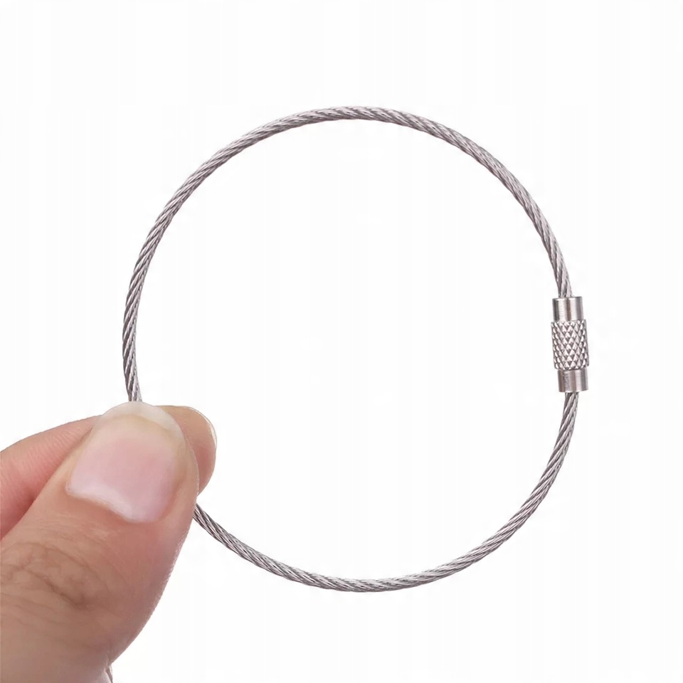 

Brelok drut pętla do kluczy linka stalowa 1,5mm