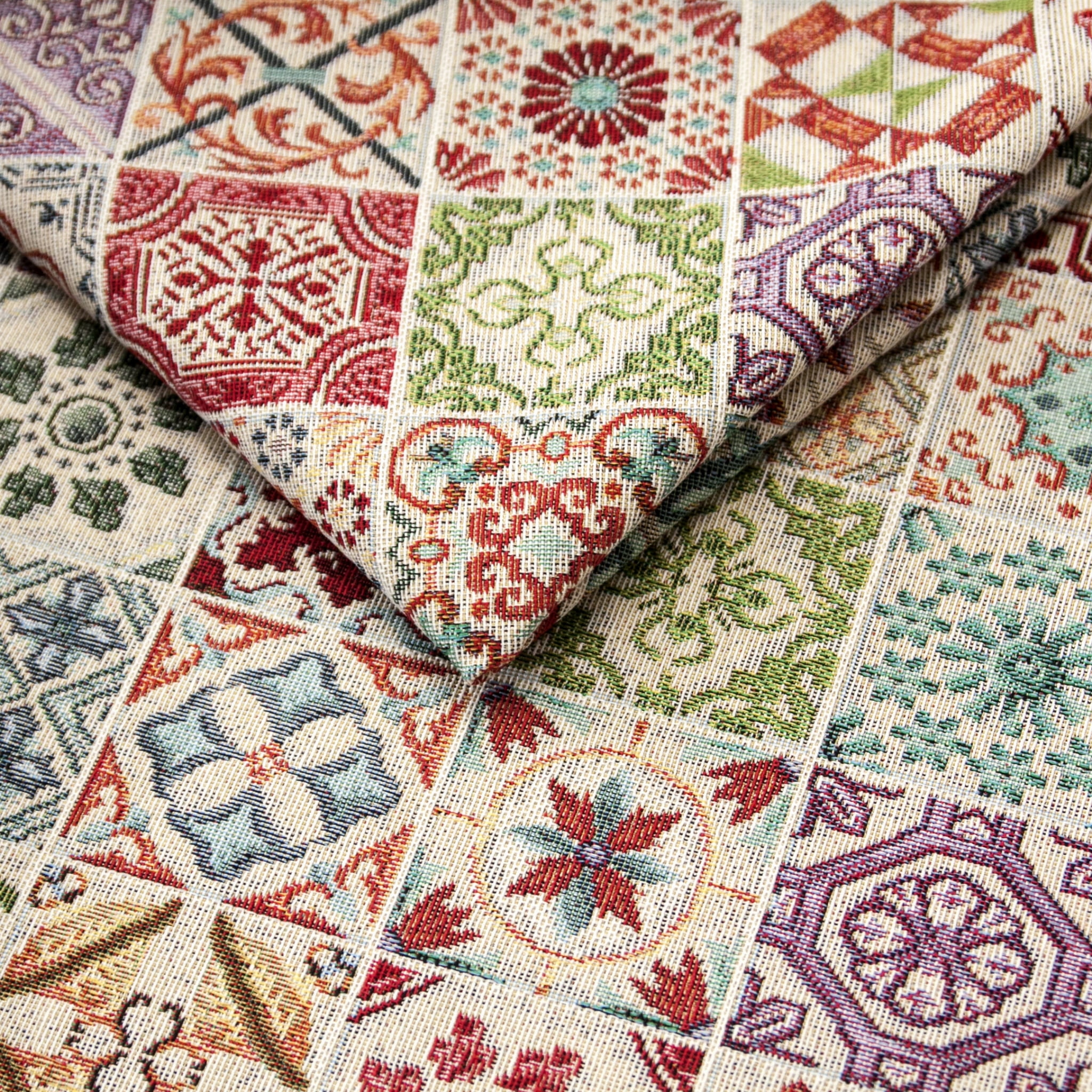 Potahová látka Unica Azul kachličky barevné š. 280cm 1mb