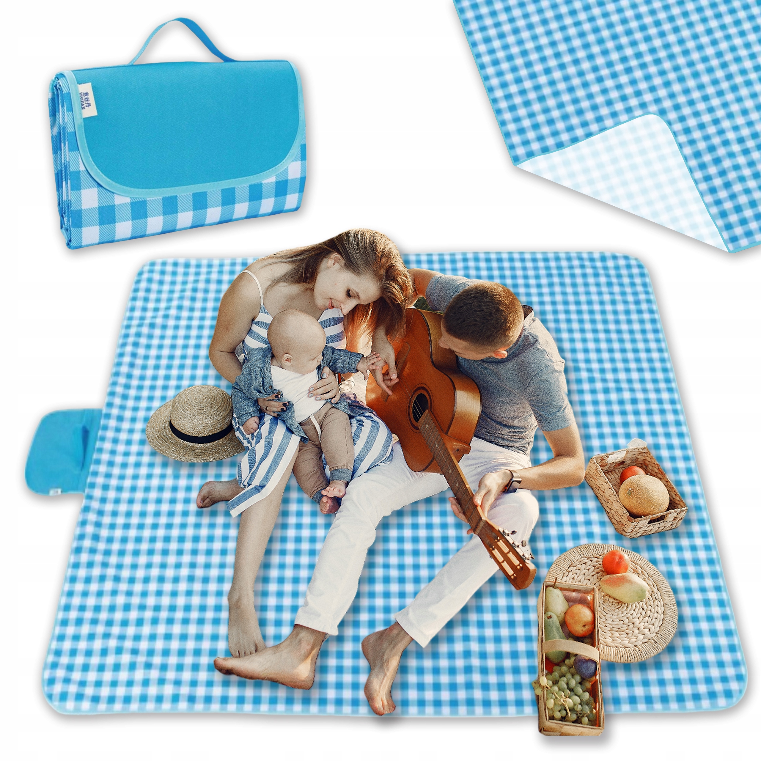 MATA PLAŻOWA KOC PIKNIKOWY PIASKO WODOODPORNY XXL