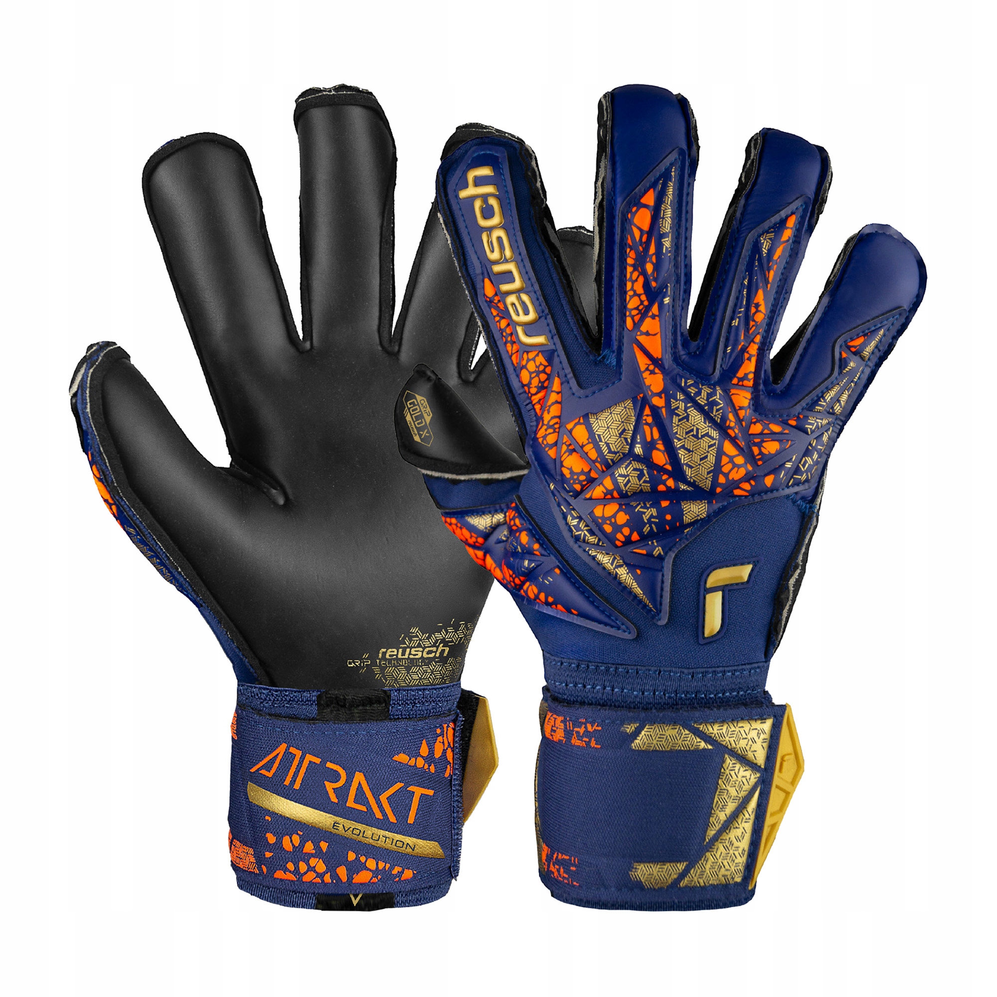 Rękawice bramkarskie Reusch Attrakt Gold X Evolution premium blue/ 8