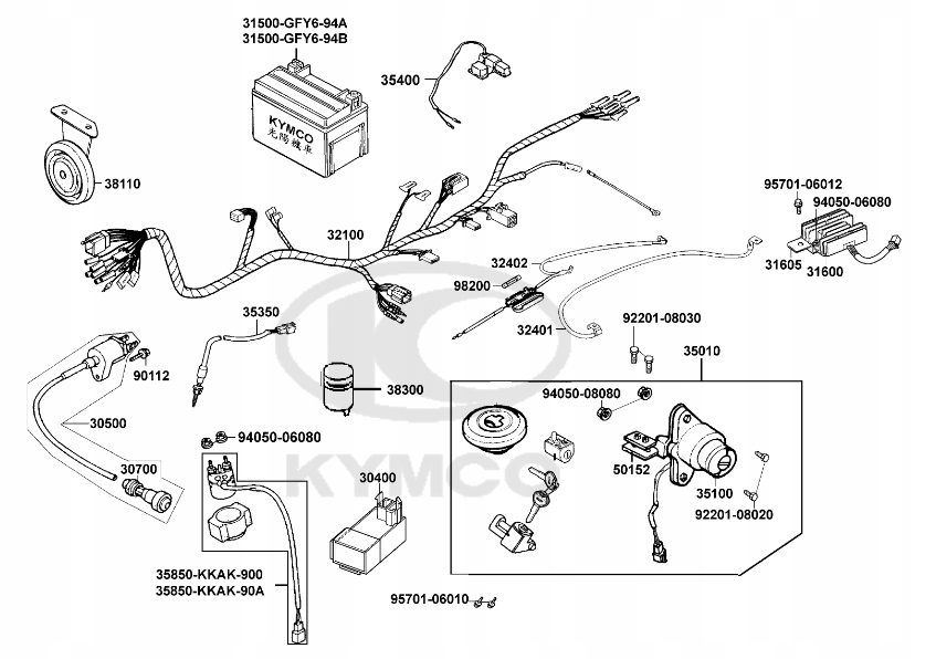 Kymco Zing II 125cc LOCK LOCK KIT