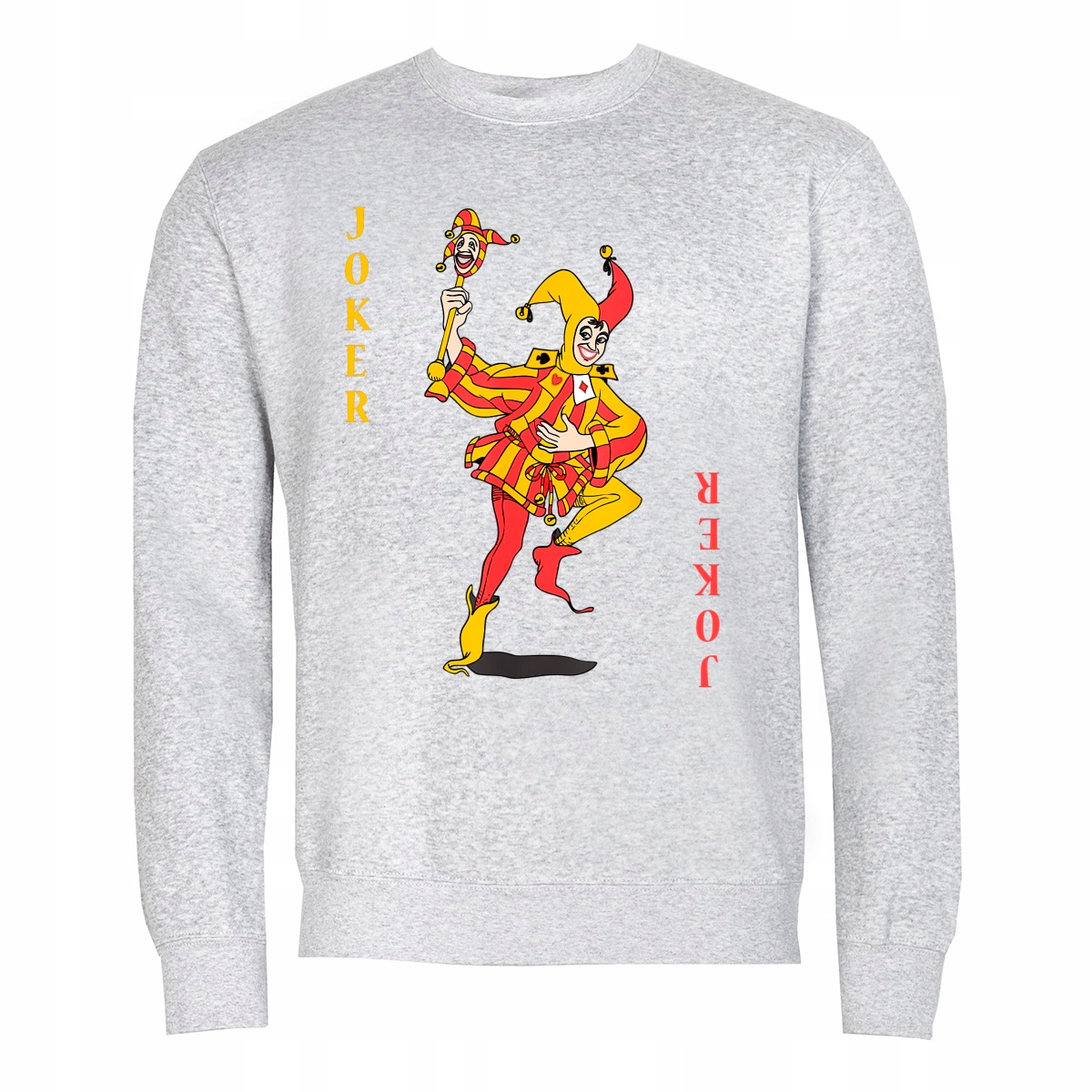 Pánská Šedá Mikina Poker Texas Joker Červeno-žlutá