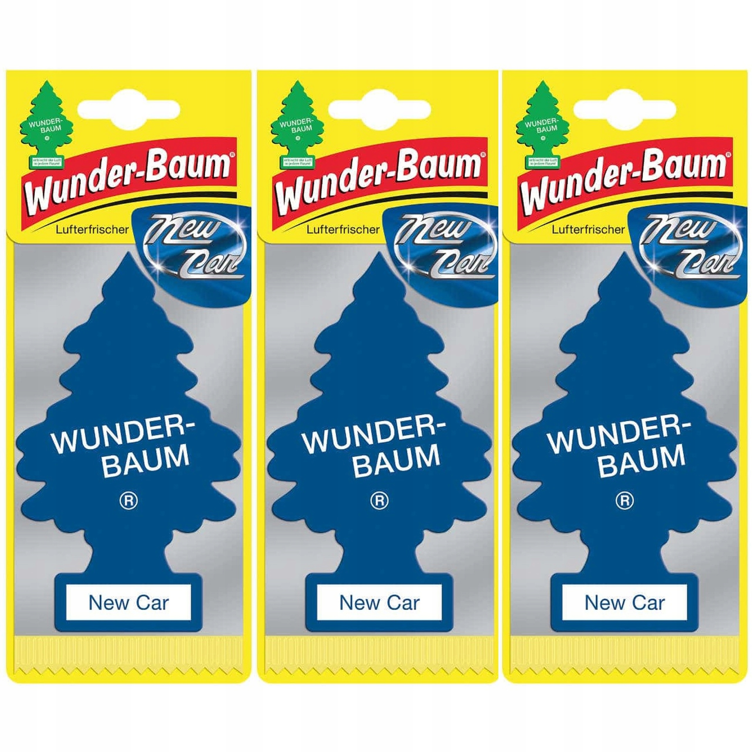 3x Choinka Zapachowa Zawieszka Wunder Baum New Car Niebieska Zestaw Nowy
