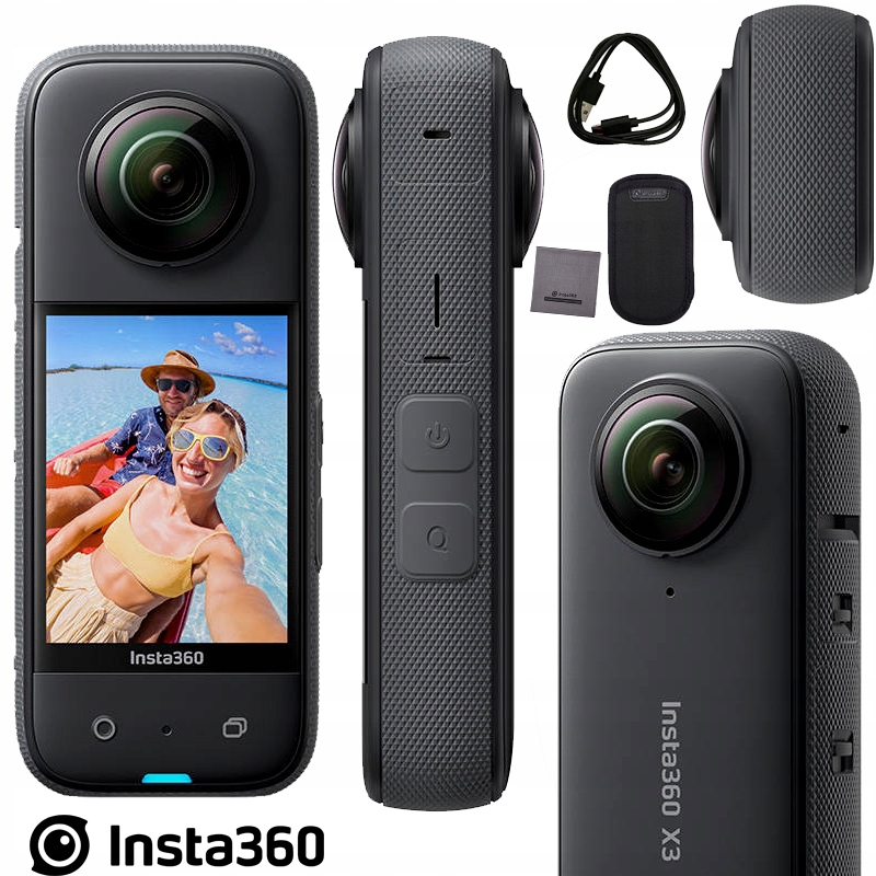 Sférická Športová Kamera INSTA360 X3 4K Uhd Novinka 2024 Vodotesná Režimme