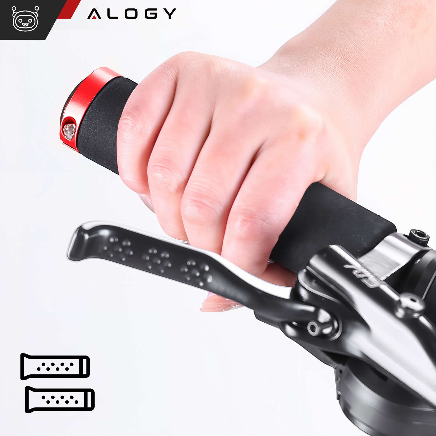 Chwyty Rączki Rowerowe Gripy na Rower Świetne Trzymanie MEGA MIĘKKIE 2szt Materiał pianka