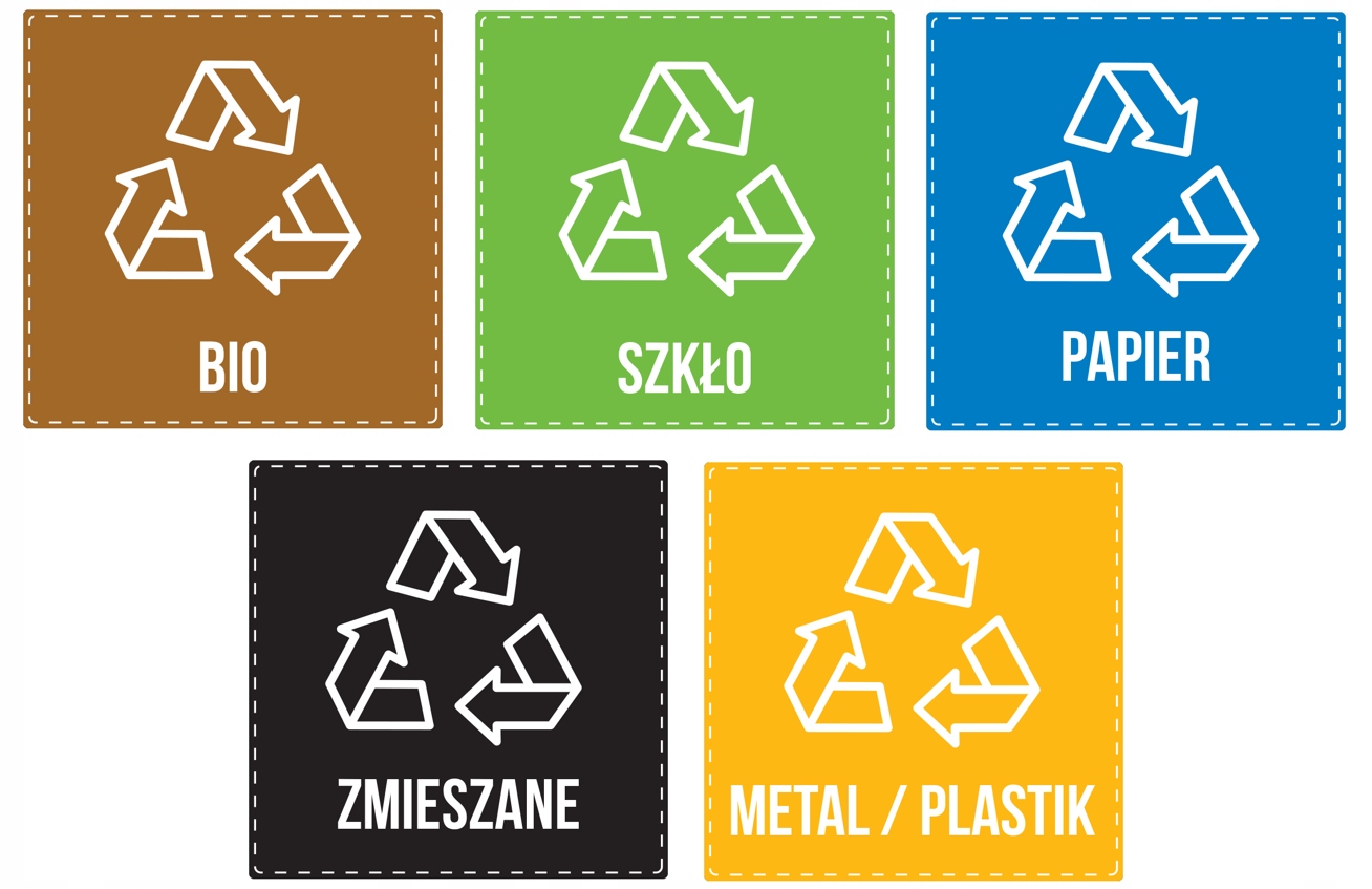 

Zestaw naklejek na kosz segregacja śmieci 5 cm