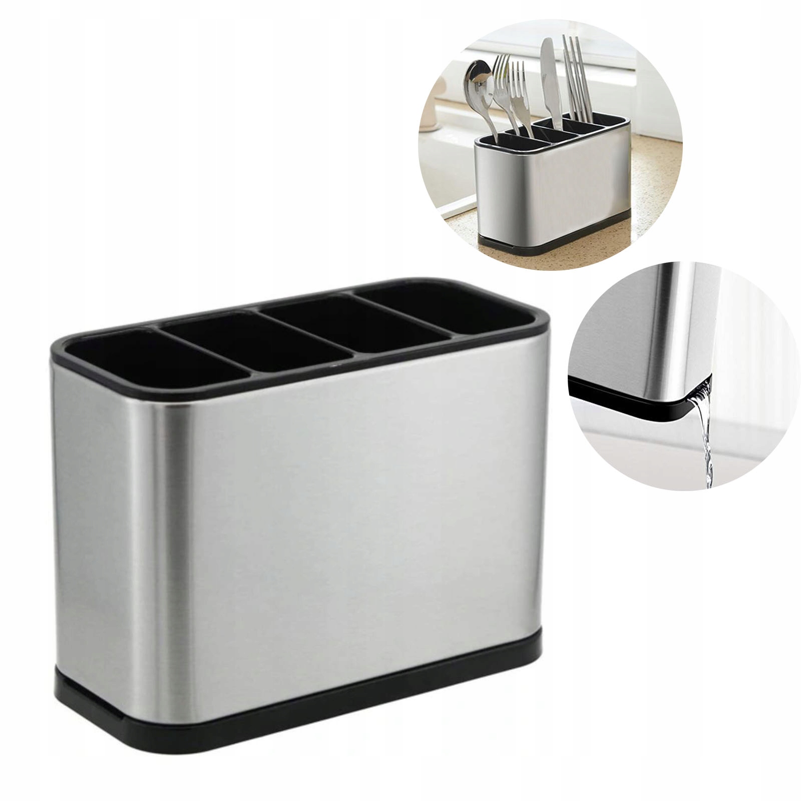 Levně Odkapávač Na Příbory Nádobí Sušička Nádoba Organizér S Odtokem