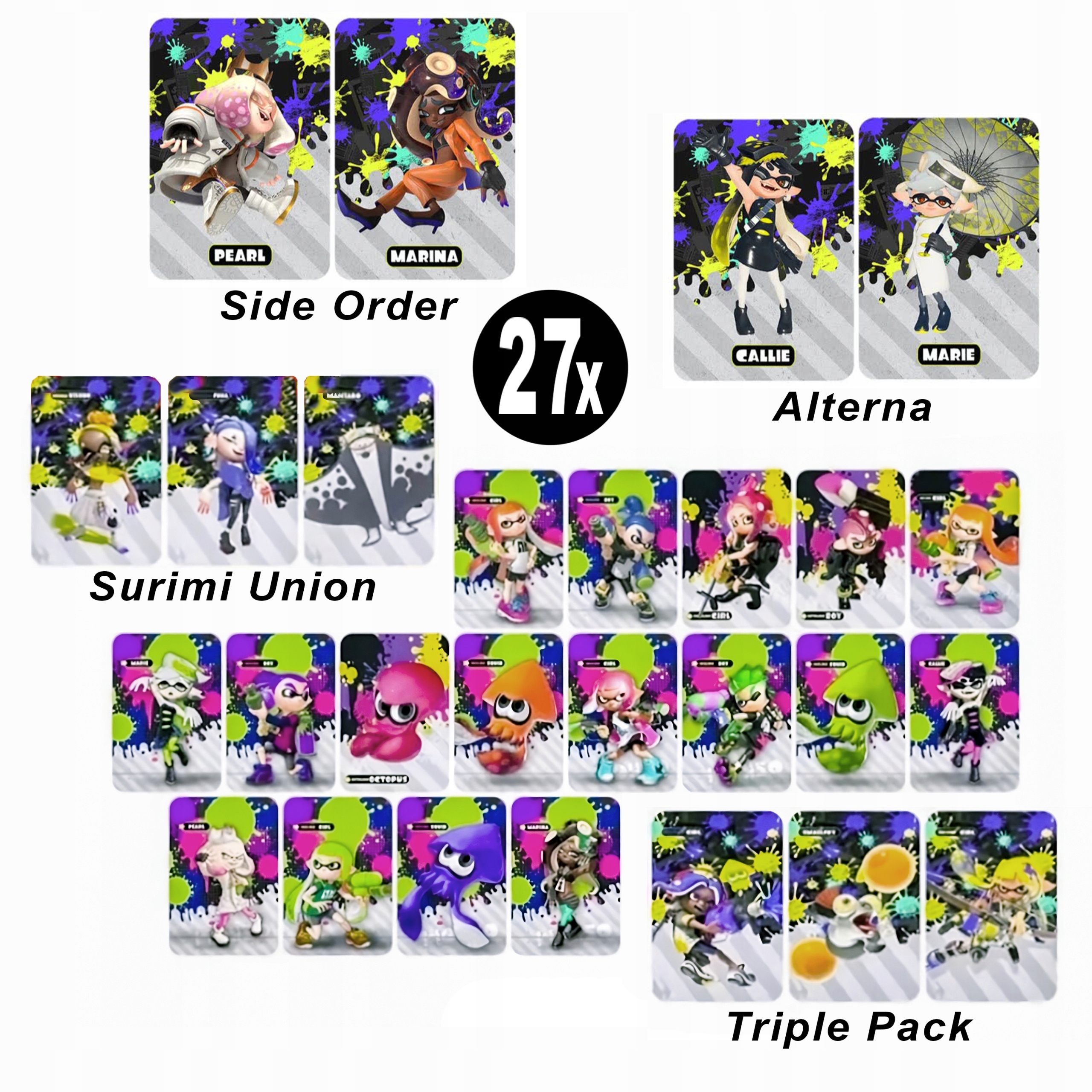 Splatoon Amiibo Karty 27x Nfc - Switch 1/2 DLC: Alterna + Side Order [2026]