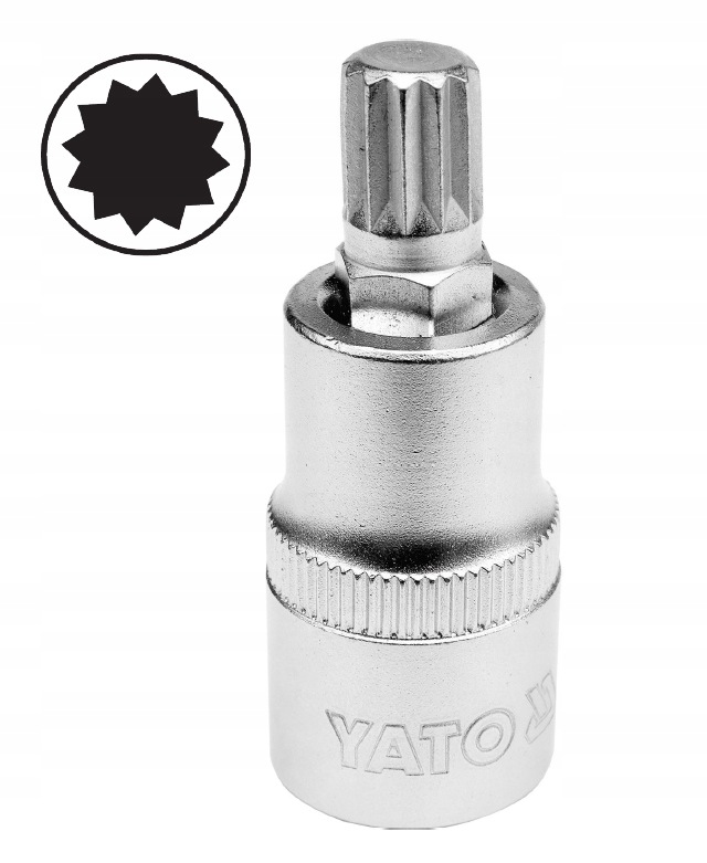 Klucz Trzpieniowy Nasadowy Spline M10 1/2 55mm Yato YT-04343 Bit Nasadka S2