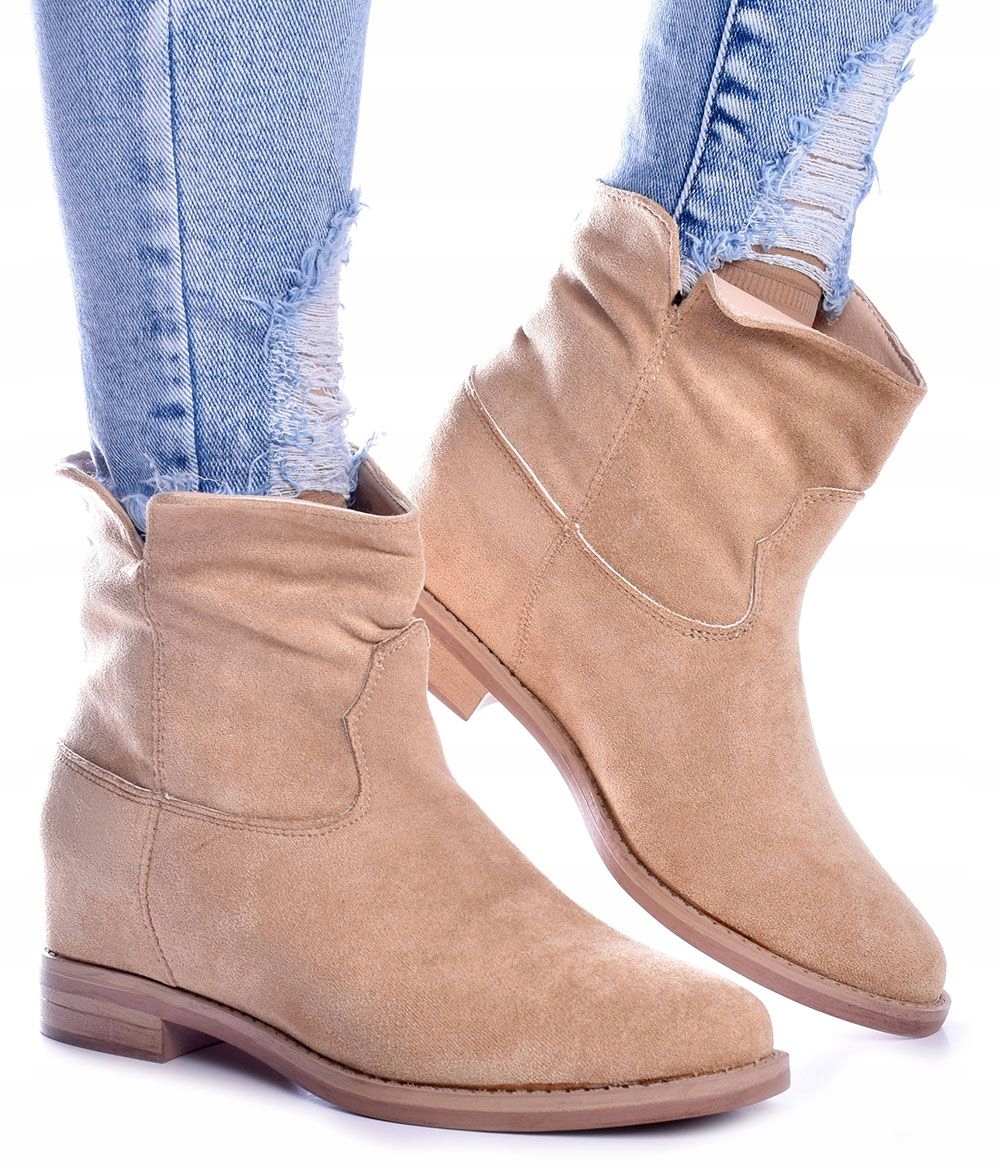 

Buty Damskie Botki Sztyblety Zamszowe Melanii