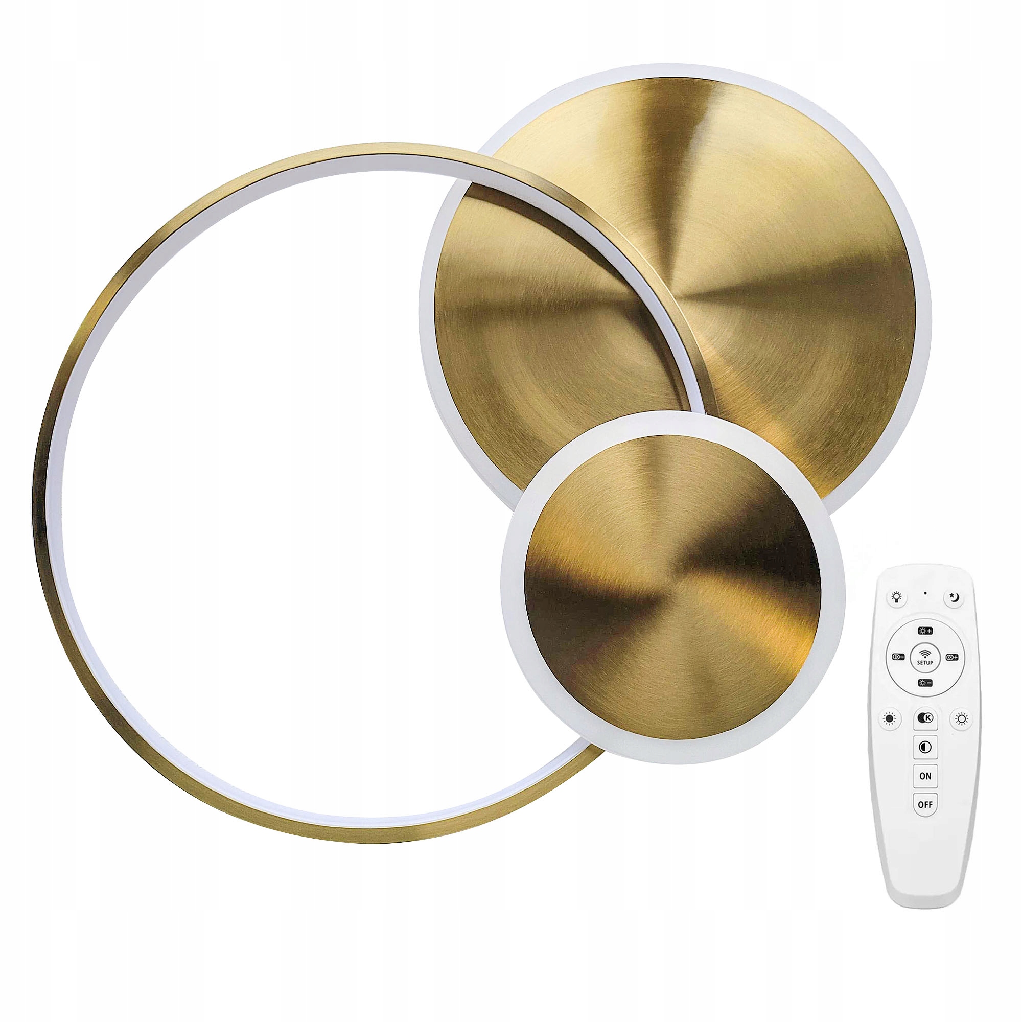 Toolight Lampa Stropné Svietidlo APP1711-C Brush Gold Diaľkový Ovládač