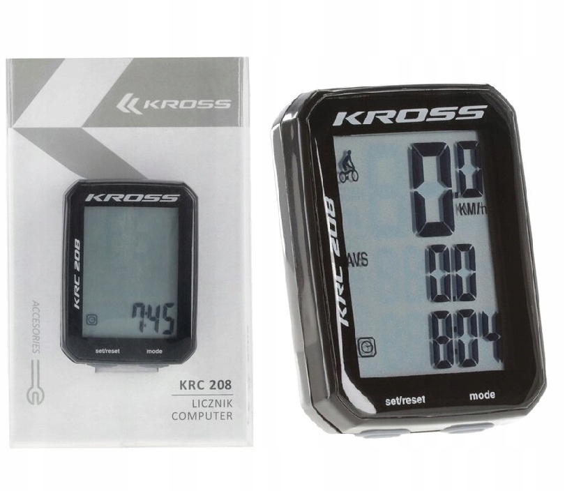 Licznik ROWEROWY KROSS KRC 208 przewodowy 8 funkcji
